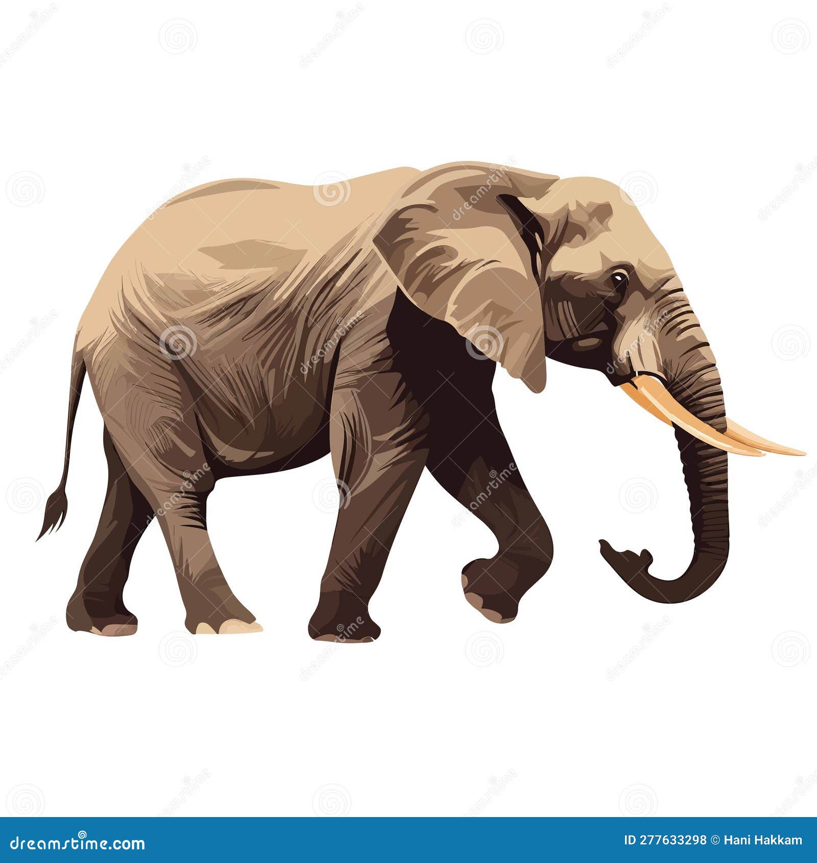 Majestic Elephant Vector Isolated Stock Vector - Illustration of white