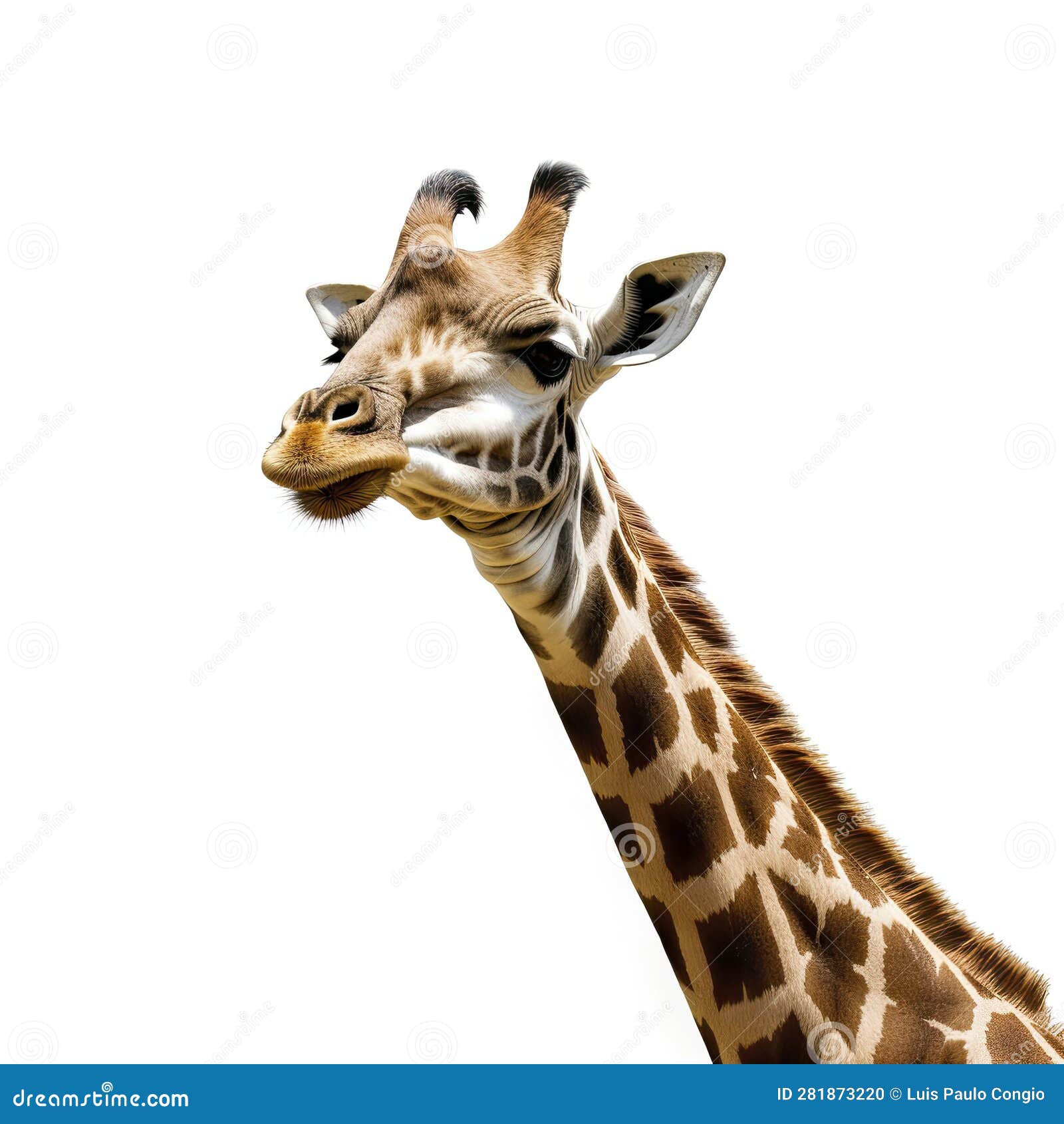 A Majestic Giraffe S Head and Neck Up Close Stock Photo - Image of