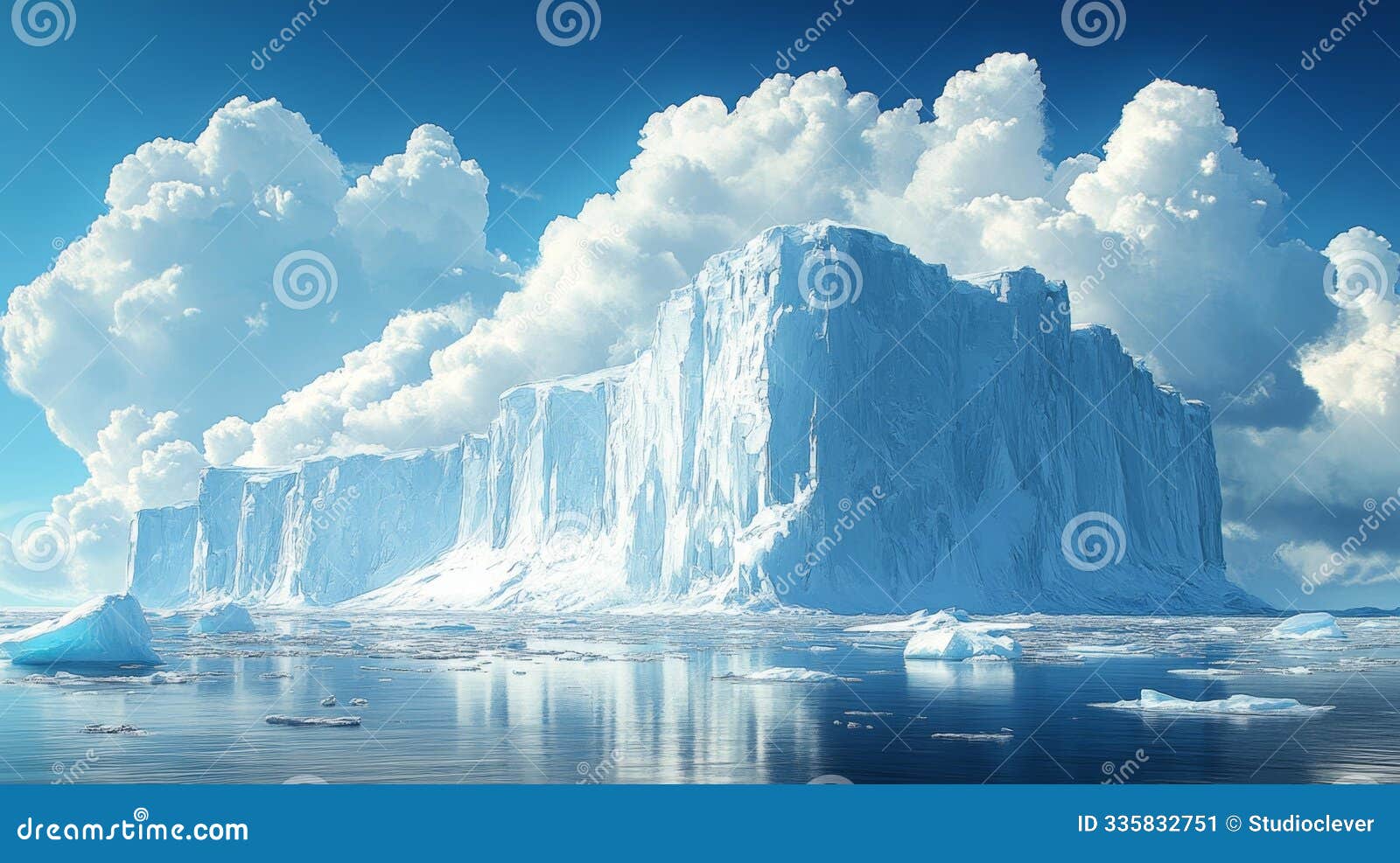 majestic iceberg in calm ocean waters generative ai