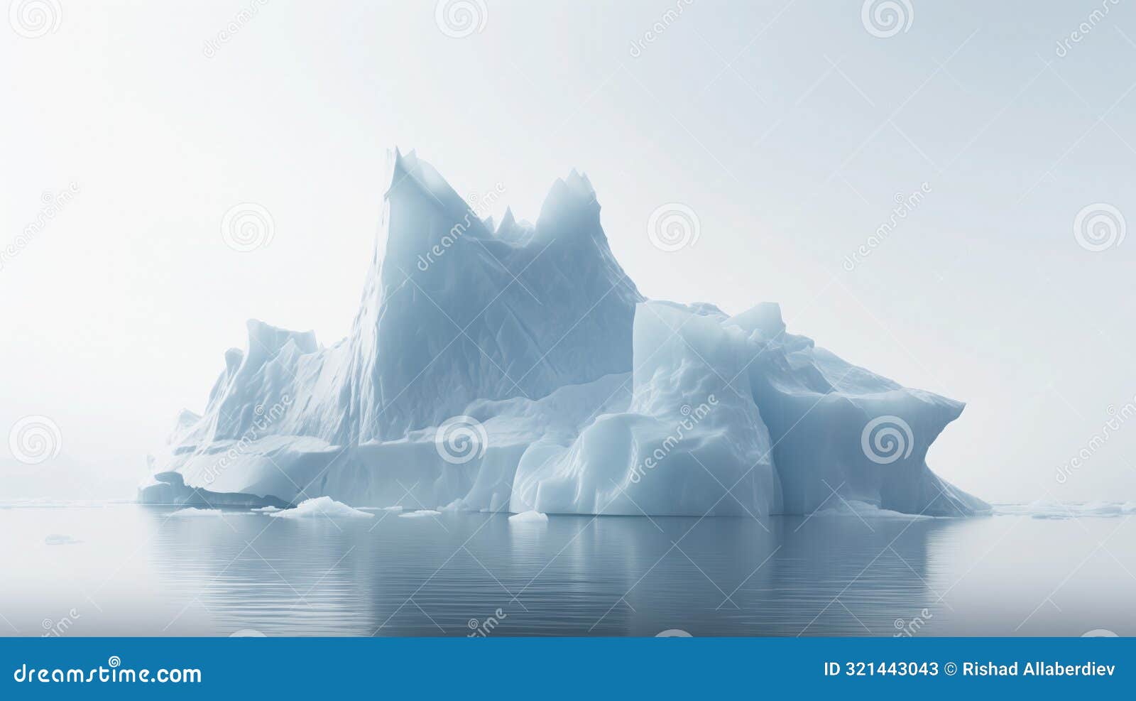 a majestic iceberg stands in solitude amidst a tranquil sea