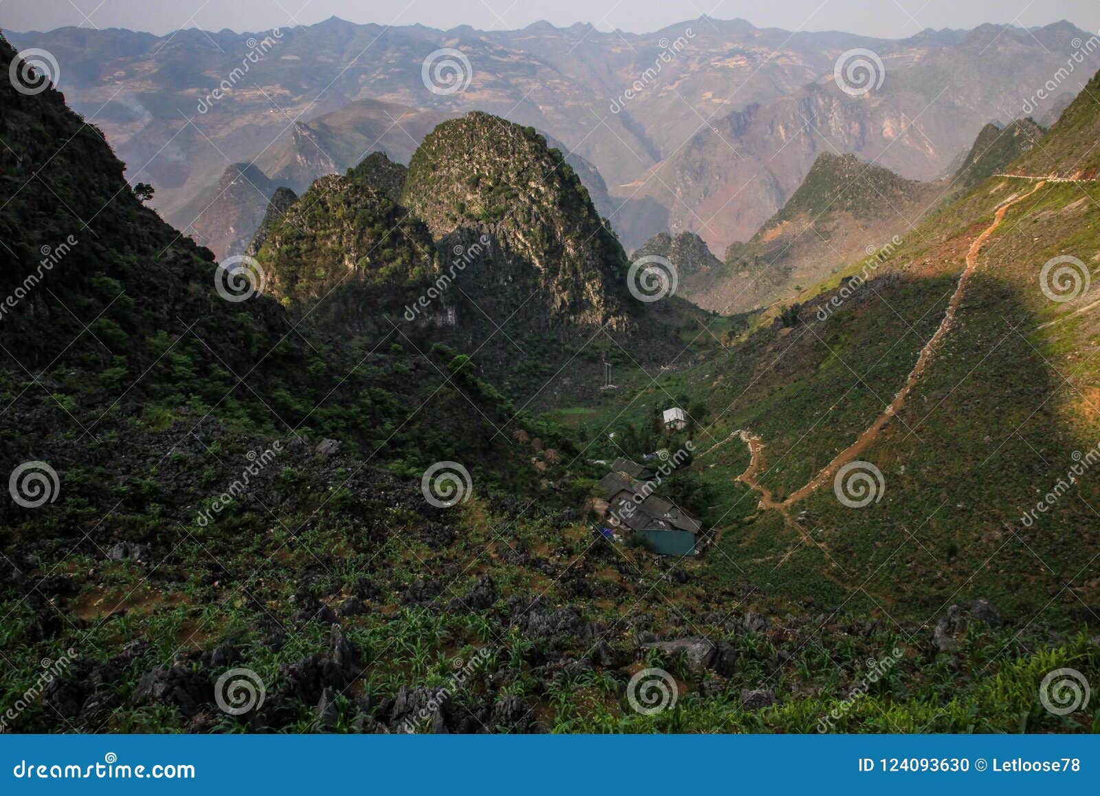 the majestic karst mountains around meo vac, ha giang province, vietnam