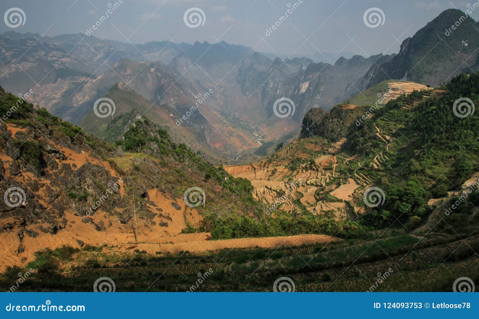 the majestic karst mountains around meo vac, ha giang province, vietnam