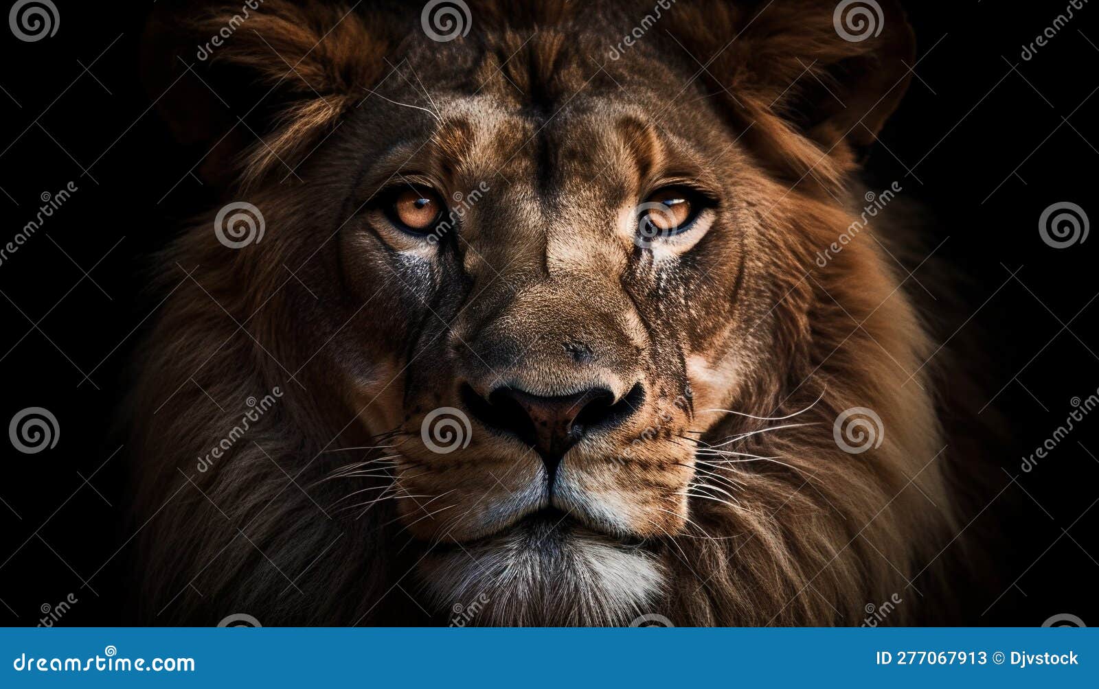 Majestic Lion Staring, Danger in His Eyes Generated by AI Stock Image ...