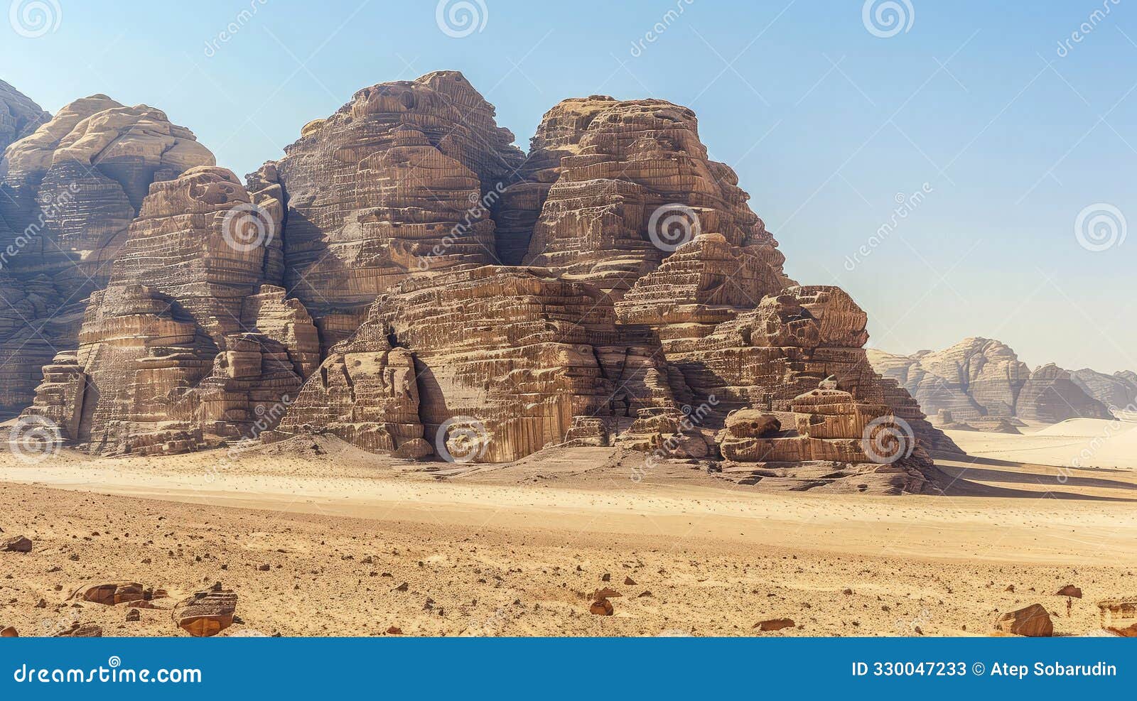 majestic sandstone mountains in wadi rum