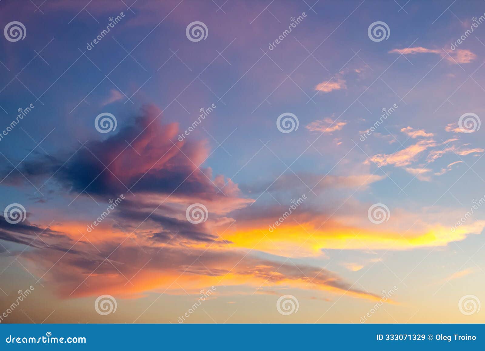 majestic sky after sunset, featuring a gradient from warm red to cool indigo, with scattered clouds catching the last rays of sun