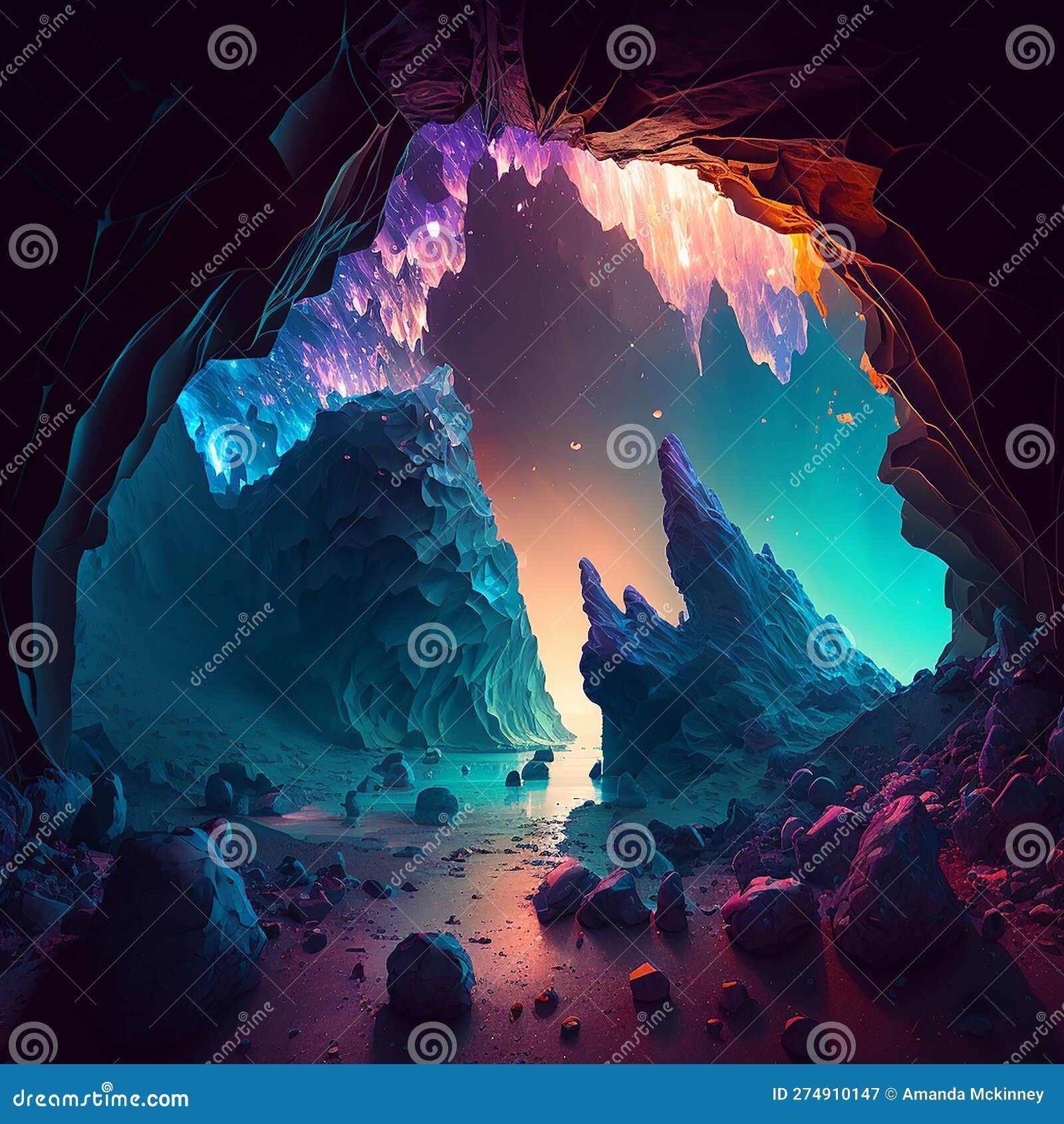 alien dystopian planet scenery. ai generated.