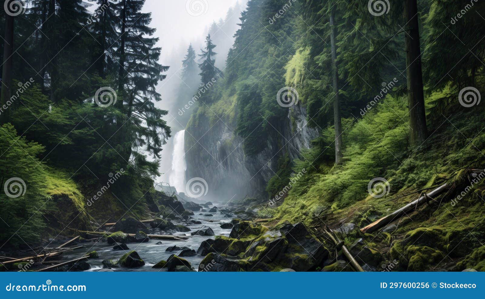 majestic waterfall in oregon's enchanting forest
