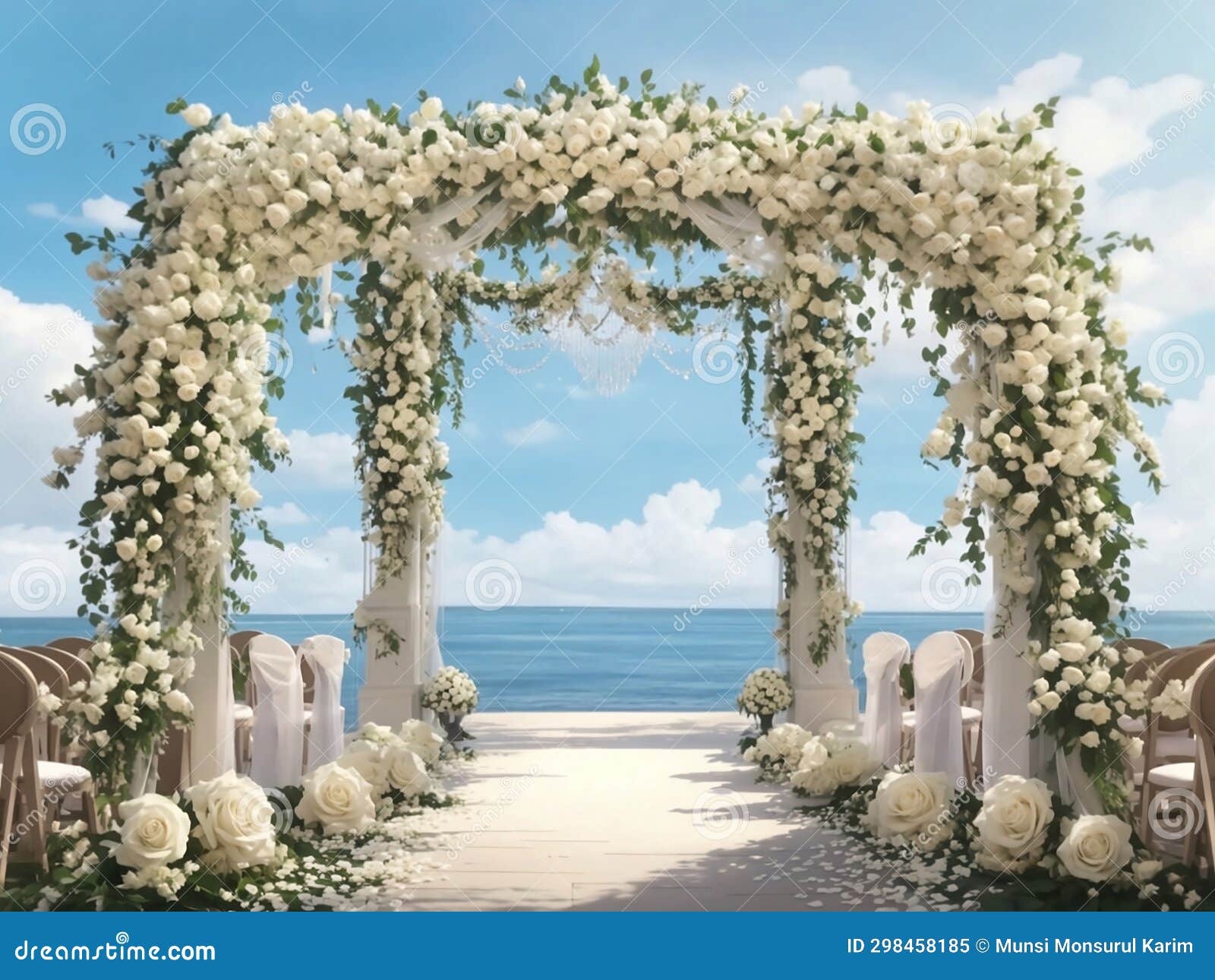 Flower archer stock image. Image of home, arch, tree 298458185