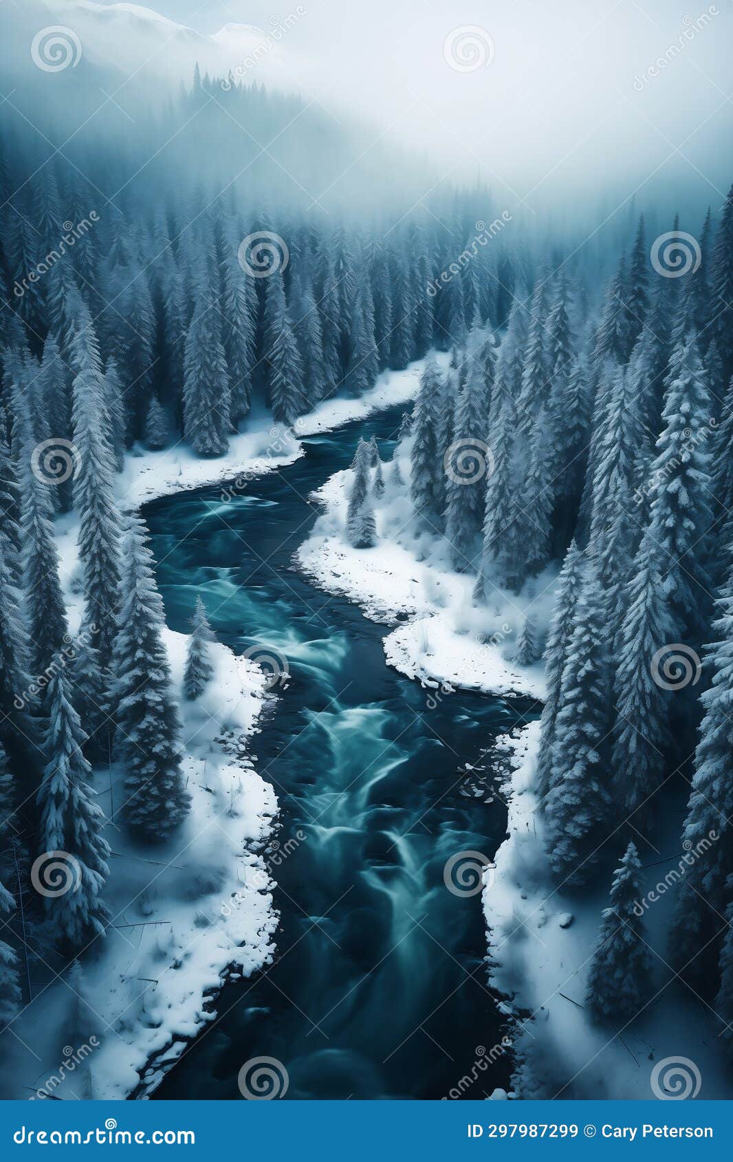 majestic winter wonderland: a scenic view of snow-covered forest