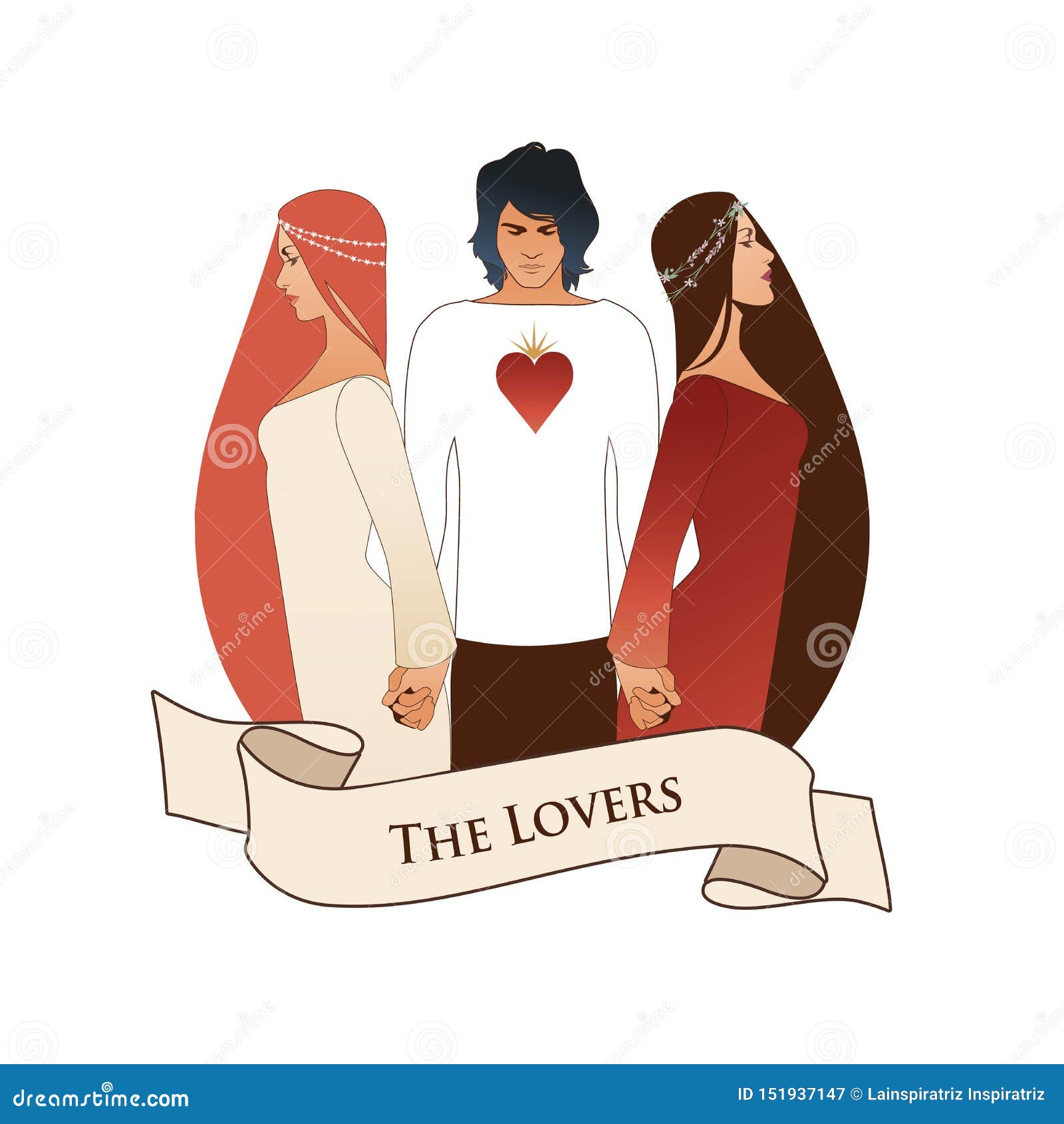 The Lovers Tarot Card Print Two Women Lovers Neutral Vibe