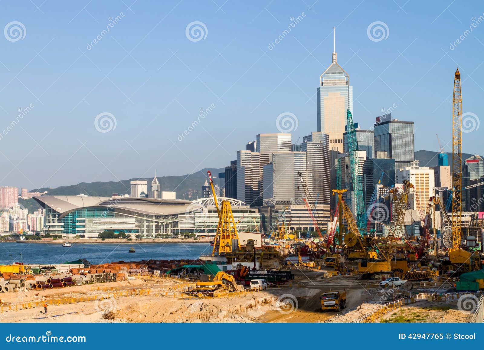 Major Construction Site In Central Hong Kong Stock Image - Image of center, construction: 42947765