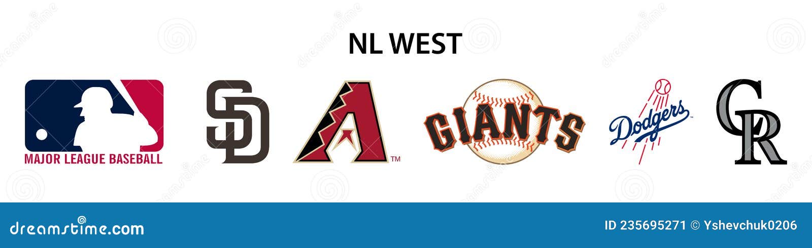 Major League Baseball MLB. National League NL. NL West Editorial Photo -  Illustration of activity, major: 235695271