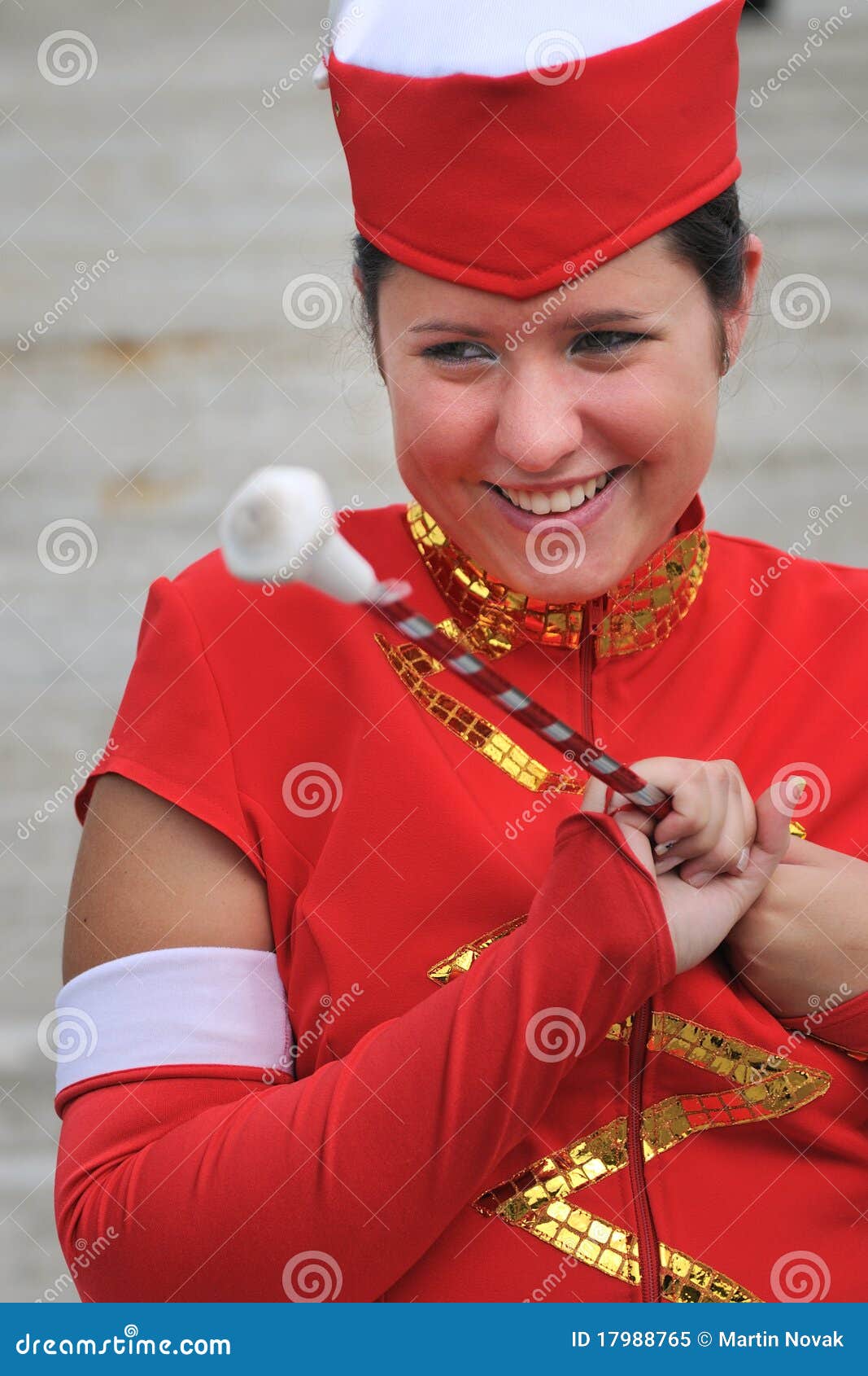 Majorette Smiling Teen in Uniform Stock Image Image of female, teen