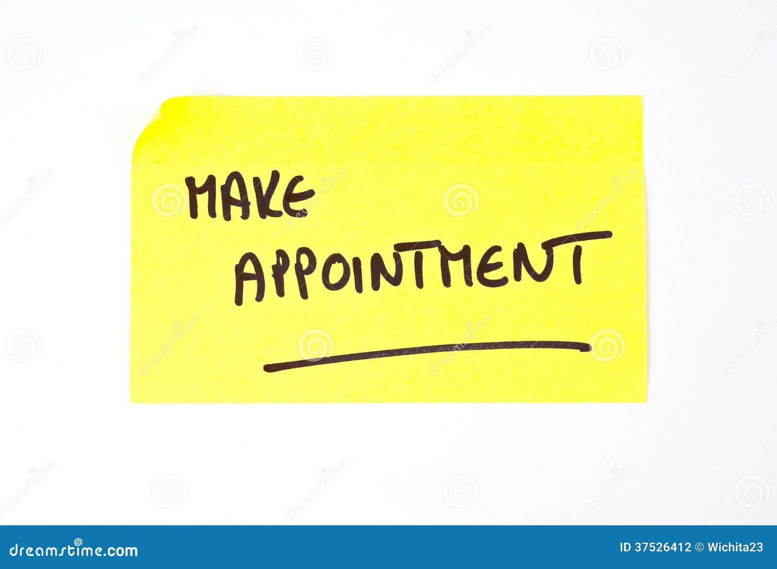 'make appointment' written on a sticky note