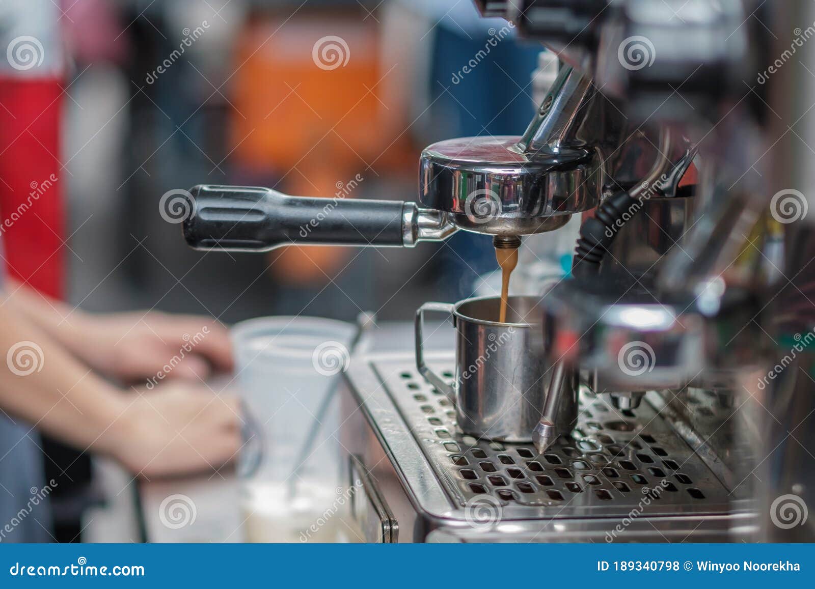 Make a coffee stock photo. Image of beverage, shop, automatic 189340798