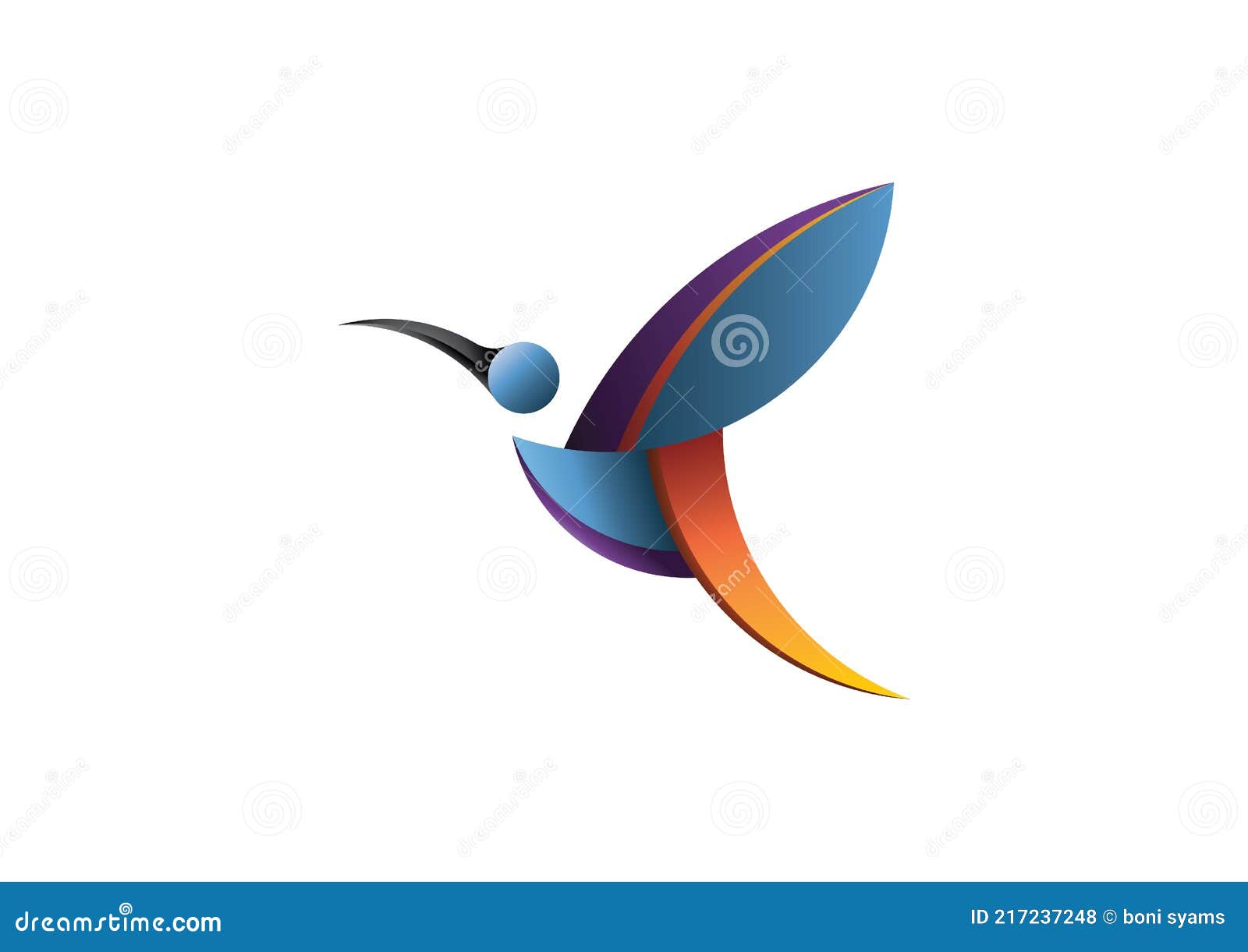 Hummingbird Logo with Golden Ratio Technique Stock Vector - Illustration of  bird, technique: 217237248