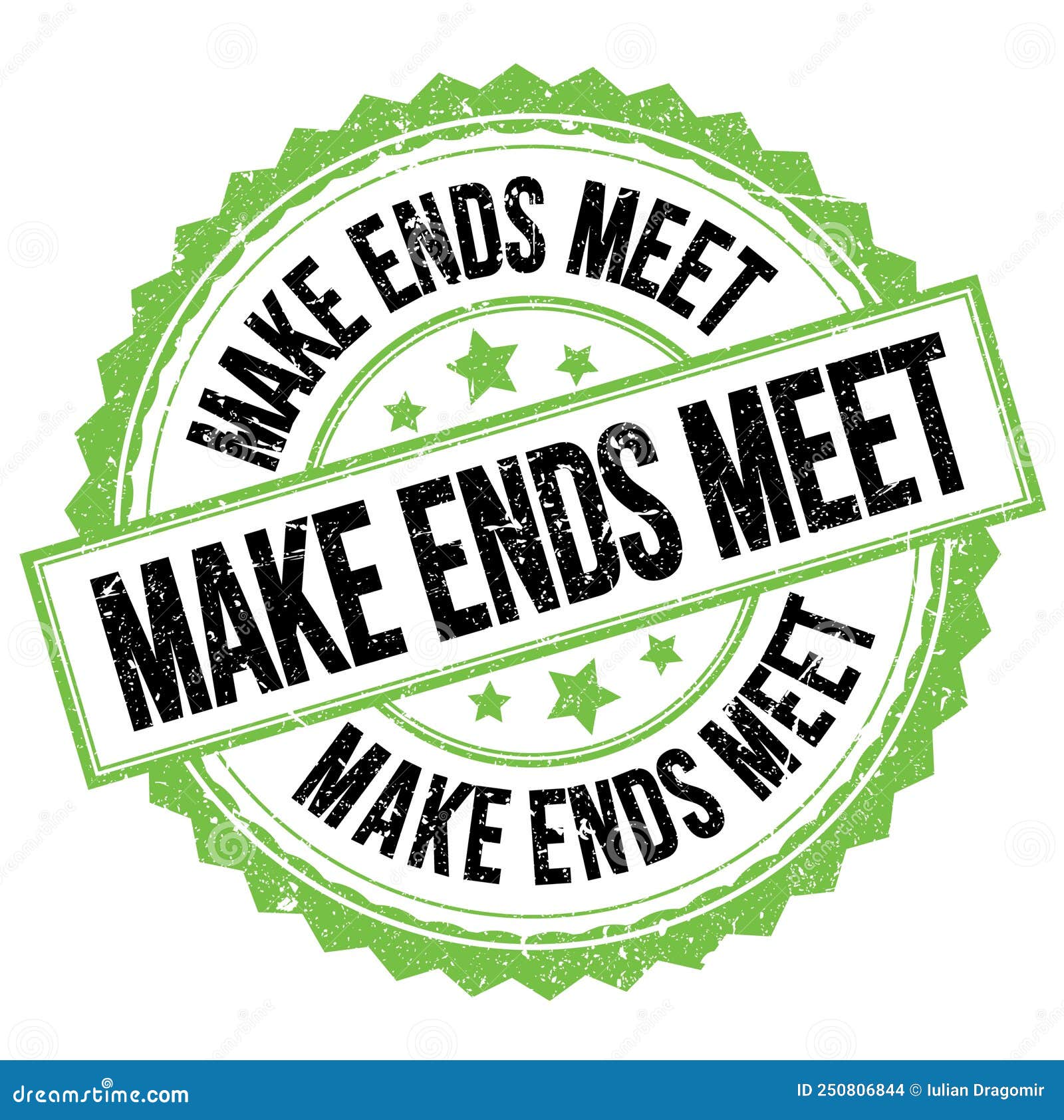 MAKE ENDS MEET Text on Greenblack Round Stamp Sign Stock Illustration