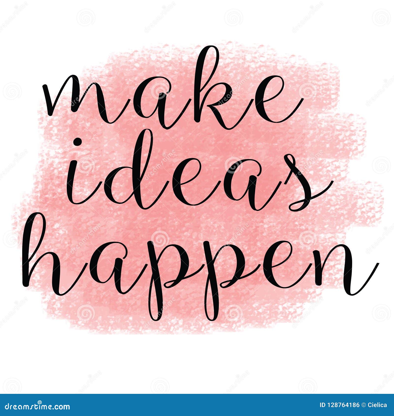 Make Ideas Happen Quotes Inspirational Stock Vector   Illustration ...