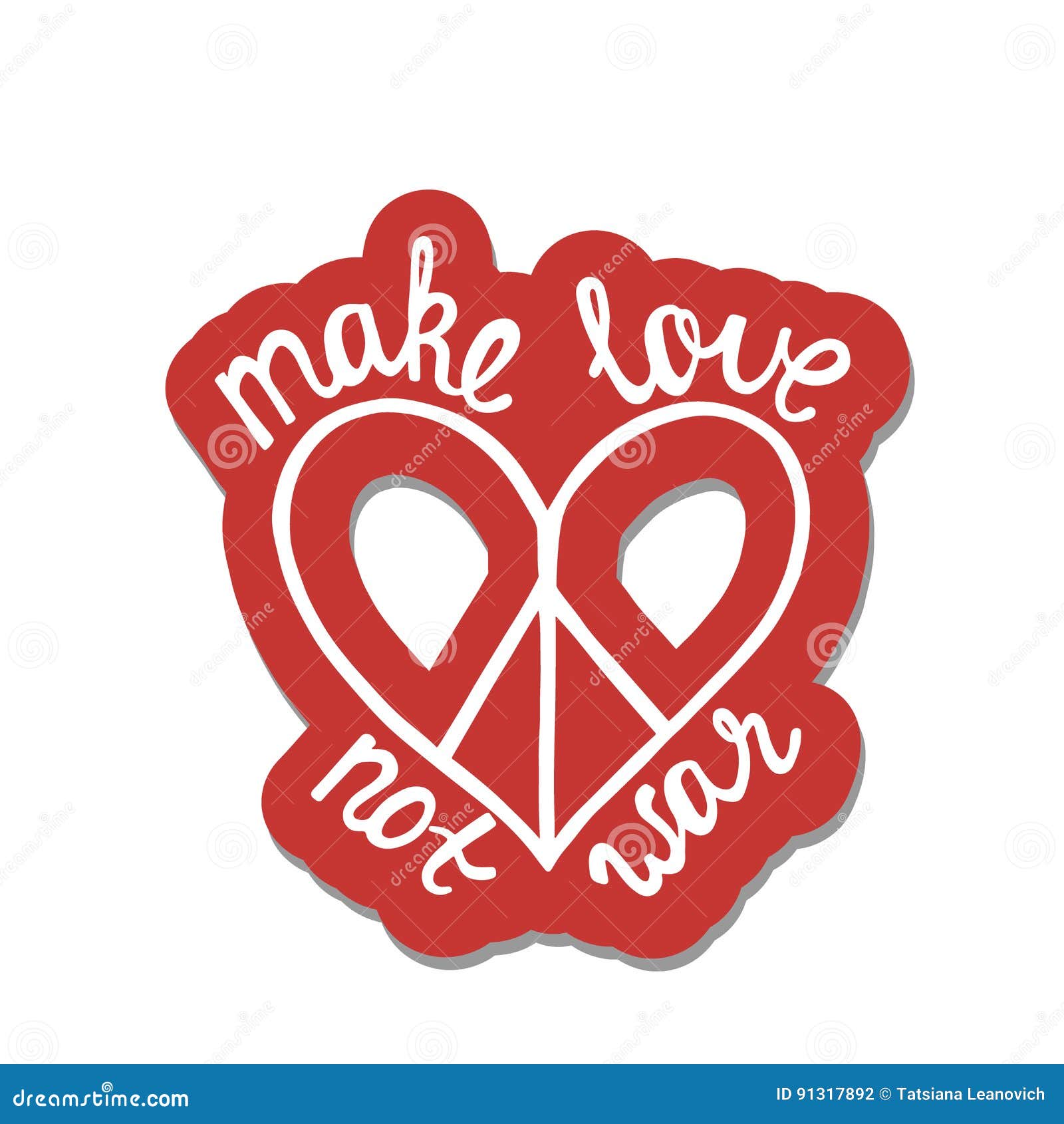 Make Love Not War Inspirational Quote About Peace Stock Vector Illustration Of Freedom Bohemian