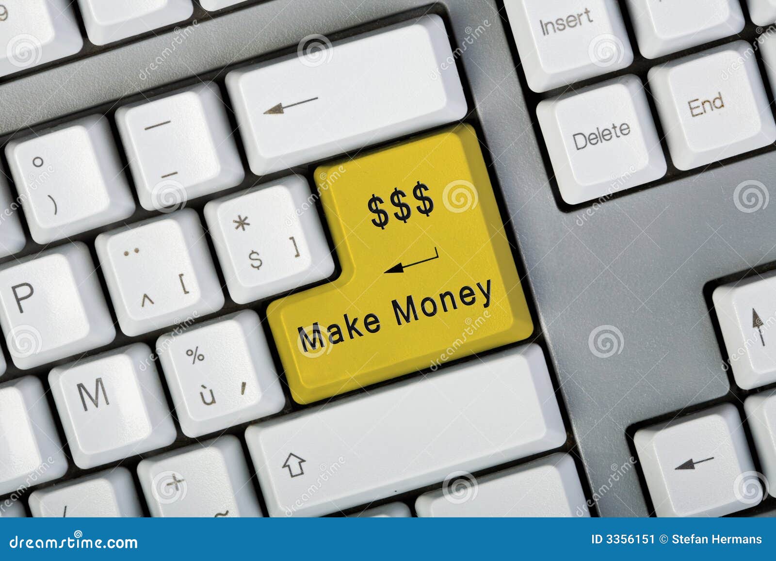 Make Money Button Stock Image Image Of Internet