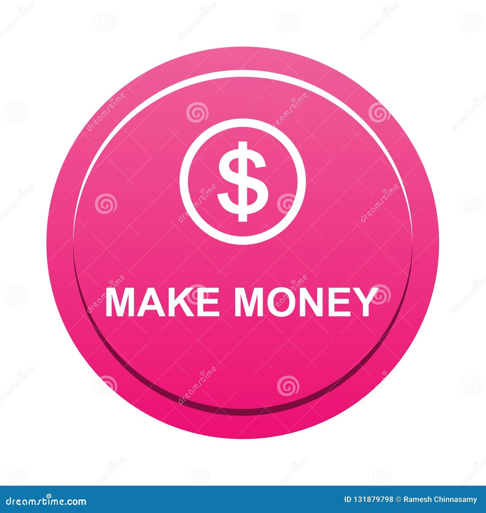 Make Money Button Stock Vector Illustration Of Company