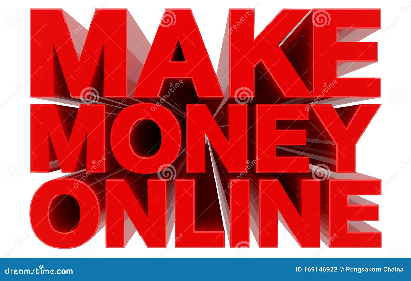MAKE MONEY ONLINE Red Word on White Background 3d Rendering Stock  Illustration - Illustration of sell, ecommerce: 169146922