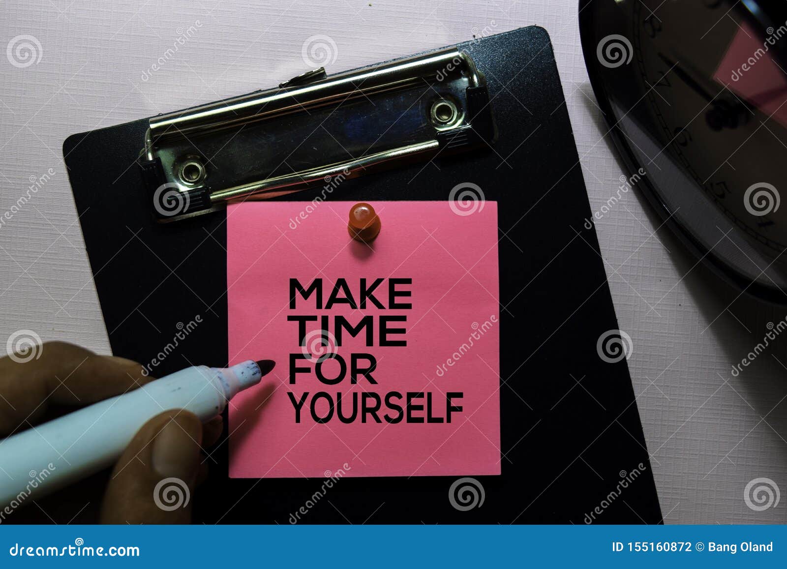 Make Time For Yourself Text On Sticky Notes Isolated On Office