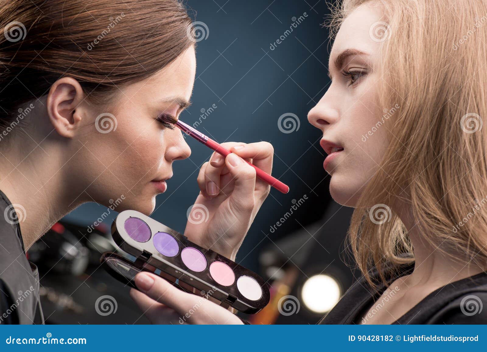 Makeup Artist Applying Eyeshadow Stock Photo Image of pretty, makeup