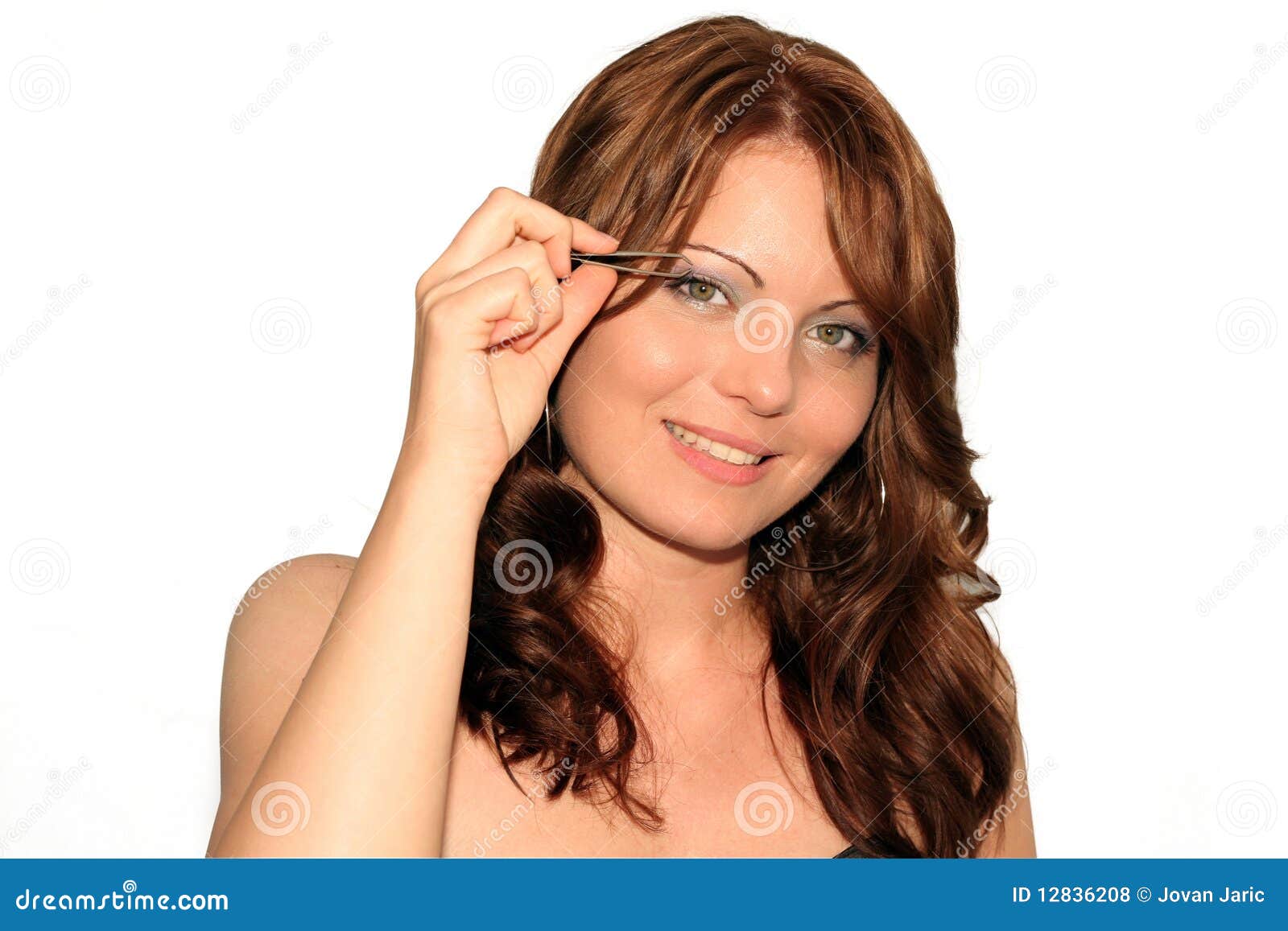 Make Up, Black Dress Series Stock Photo - Image of cosmetic, smile