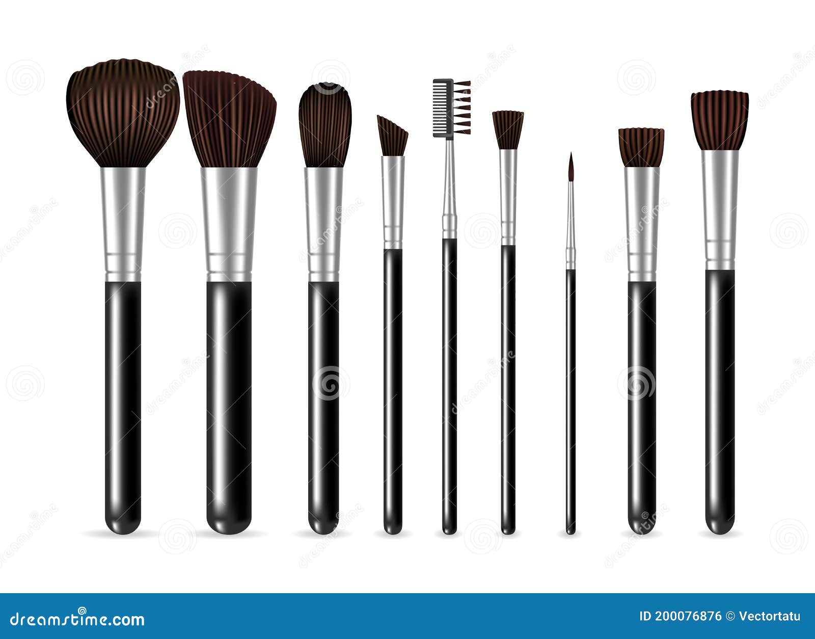 Make up brushes stock vector. Illustration of female 200076876