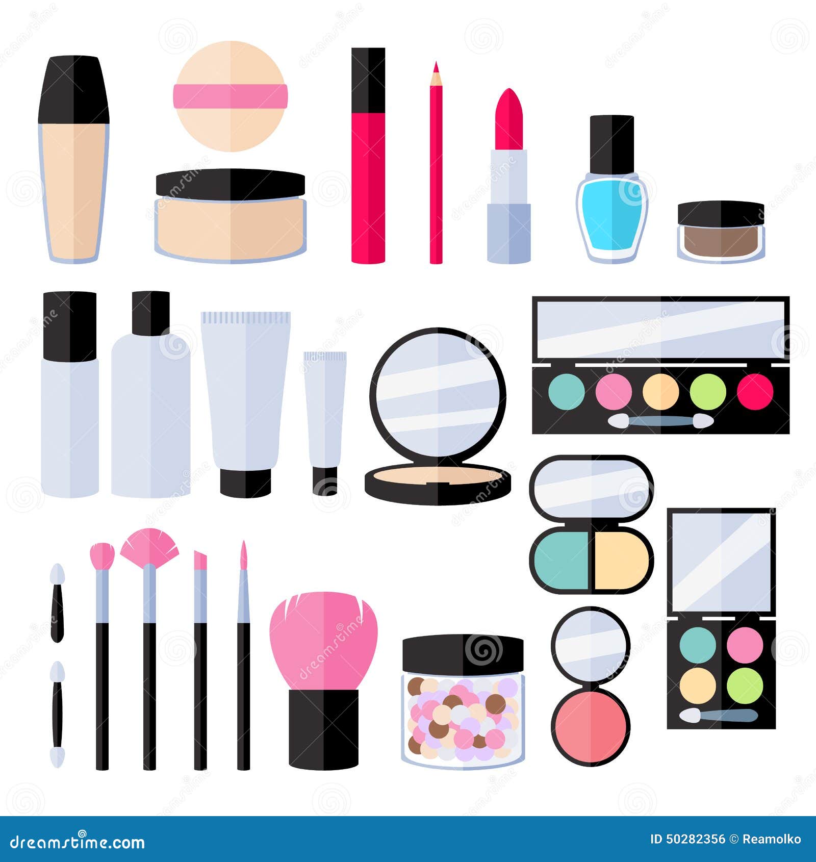 Download Make-up Flat Icons Set. Stock Vector - Image: 50282356
