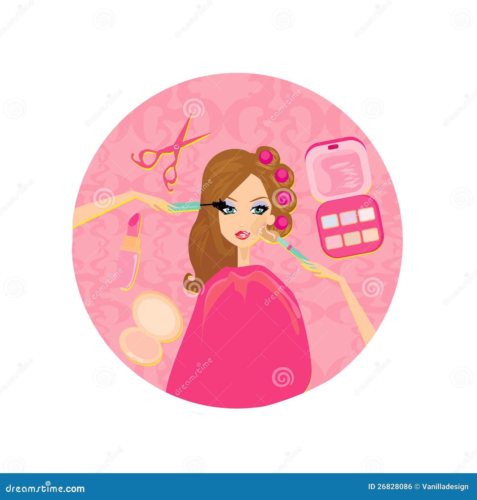 Makeup girl stock vector. Illustration of blonde, girl 26828086