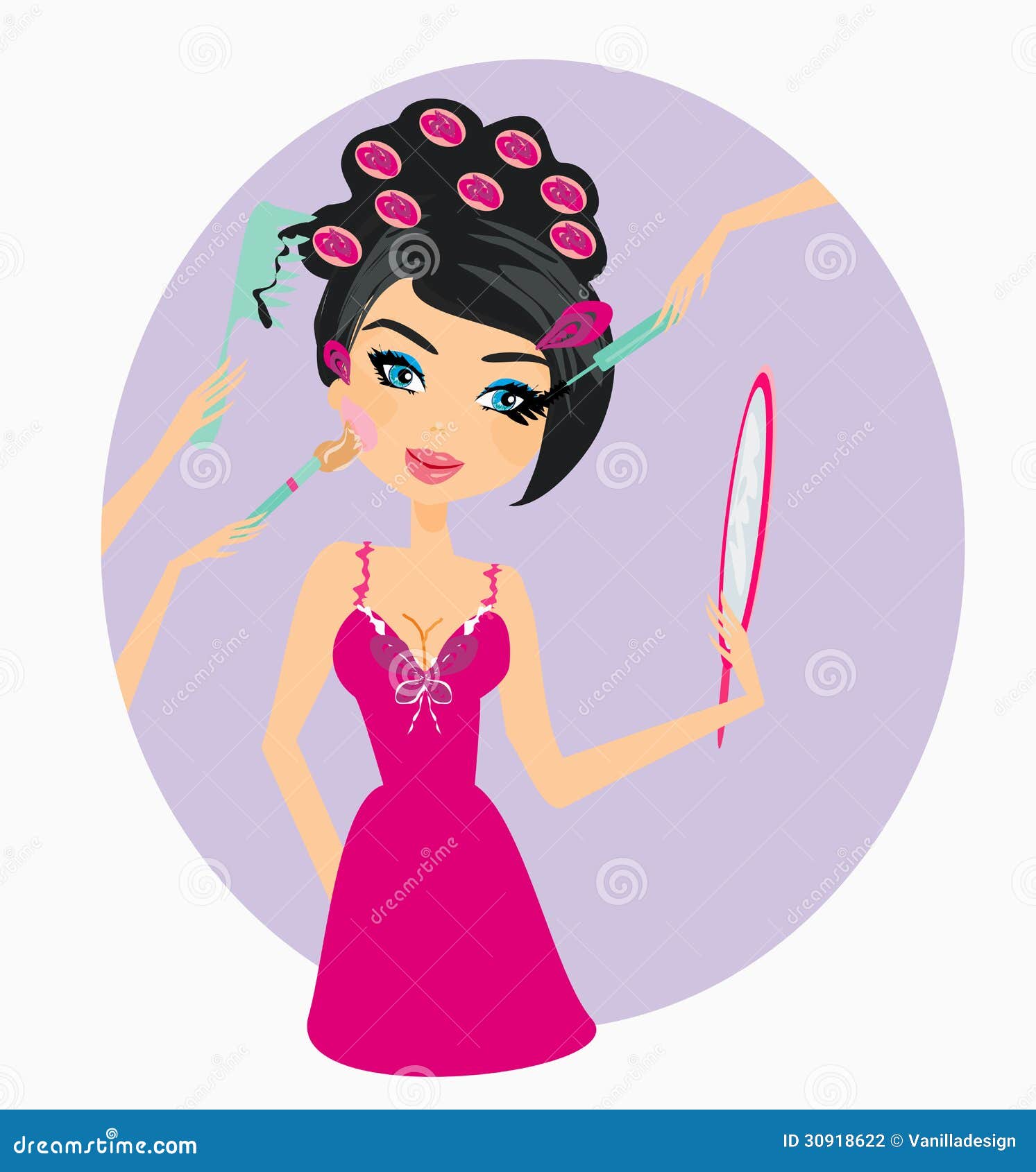 Makeup girl stock vector. Illustration of femine, design 30918622