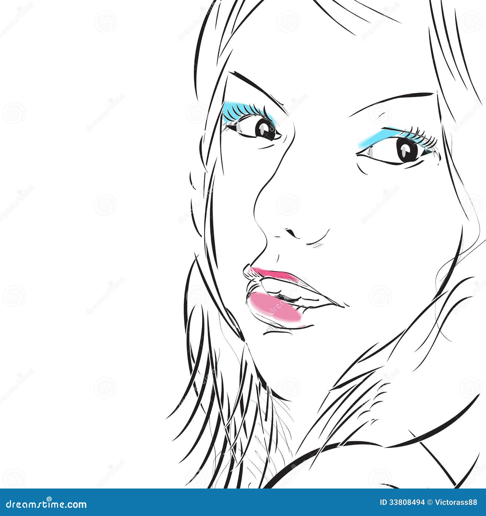 Makeup girl stock vector. Illustration of makeup, attractive 33808494