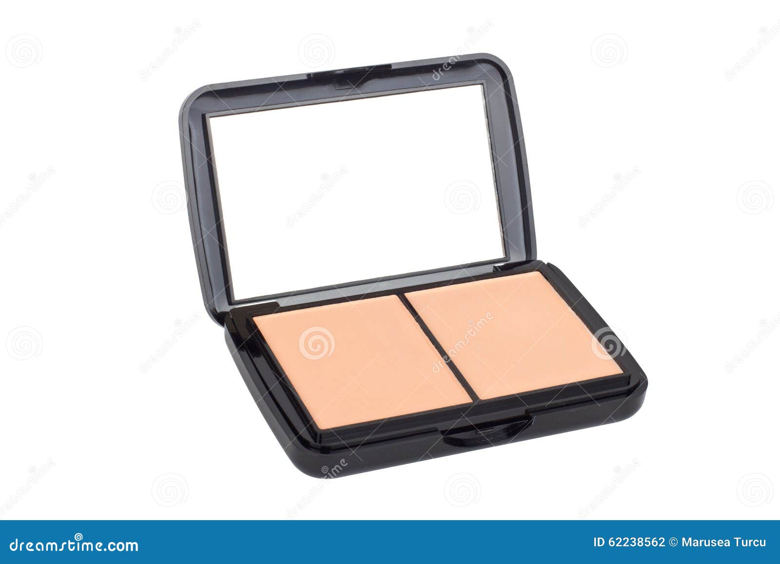 Makeup Powder in Box Isolated on White Stock Photo Image of mirror