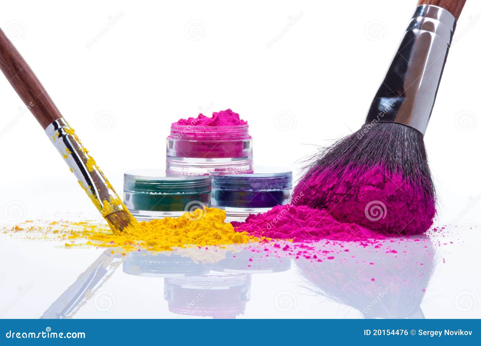 Make up powder and brushes stock photo. Image of object 20154476