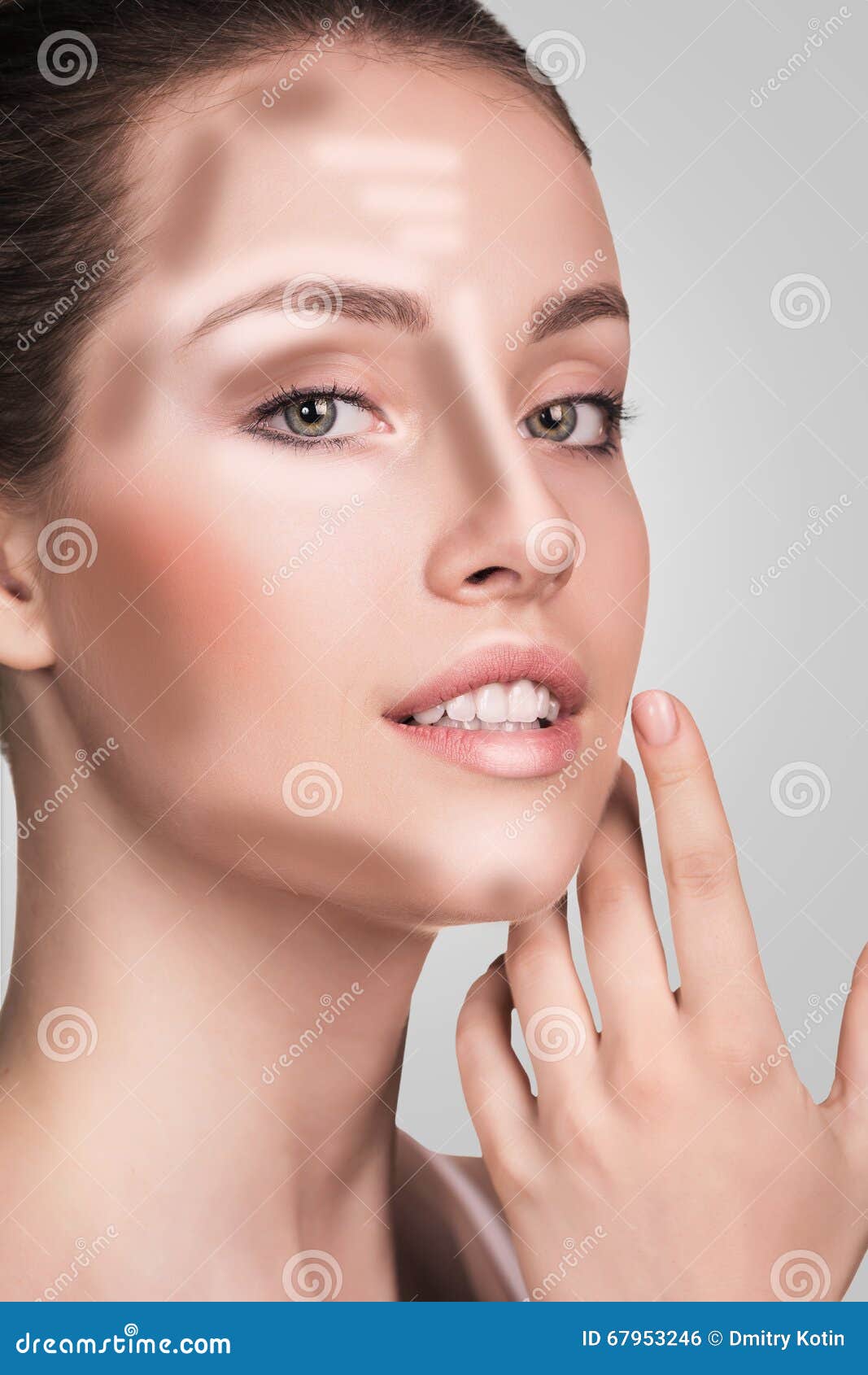 Make Up Woman Face. Contour and Highlight Makeup Stock Photo Image of