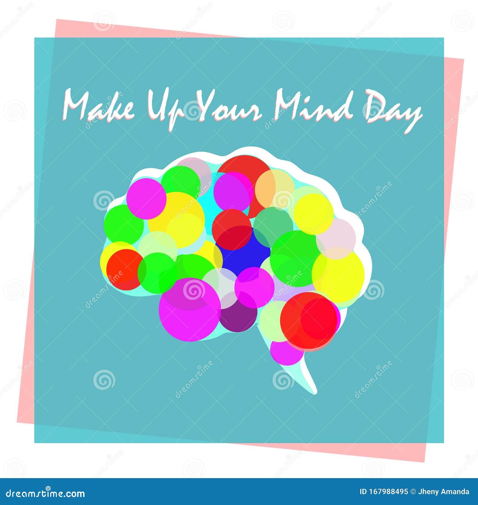 Make Up Your Mind Day. 31 Dec. Colorful Human Brain Icon Stock Vector
