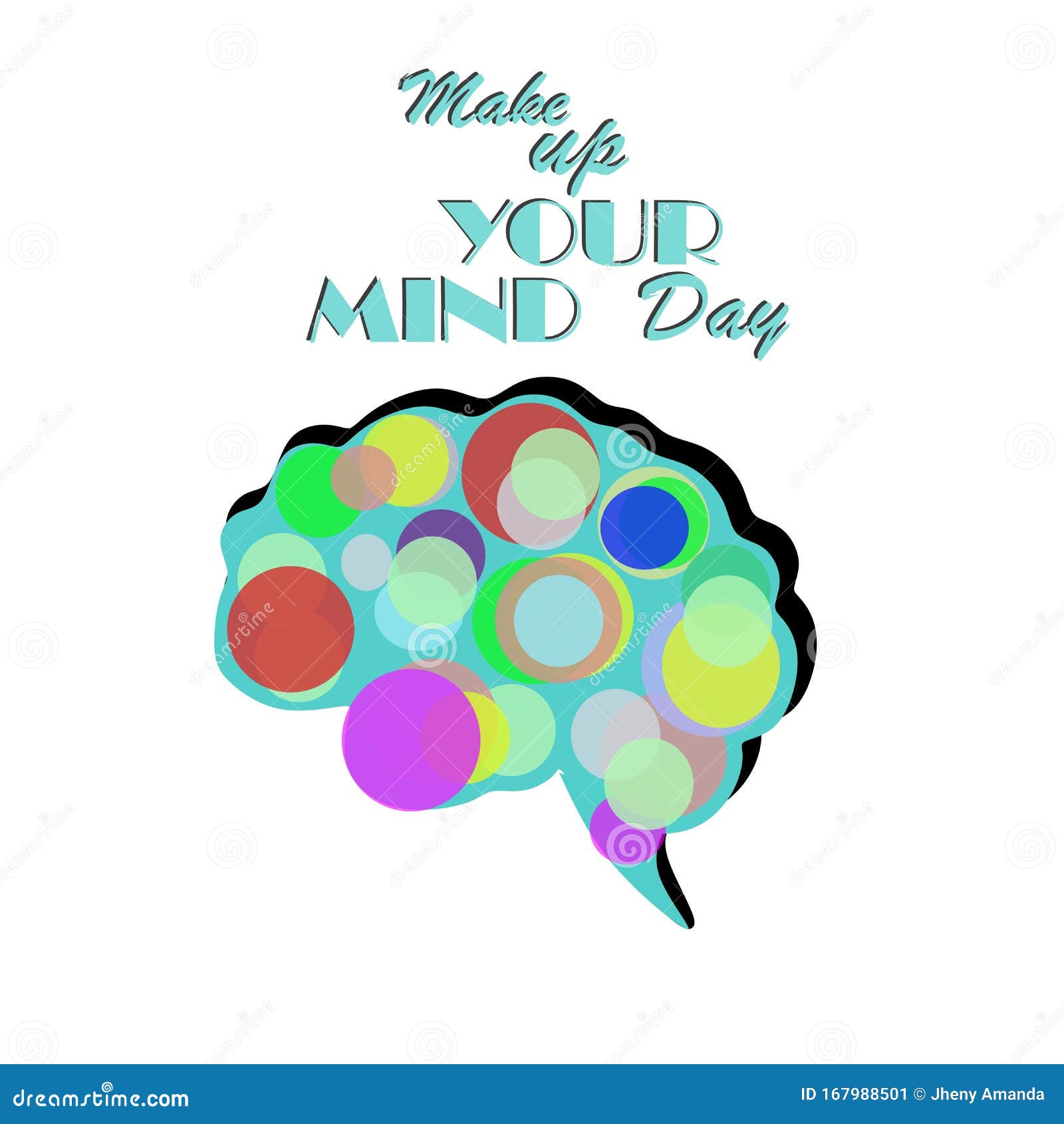 Make Up Your Mind Day. 31 Dec. Colorful Human Brain Icon Stock Vector