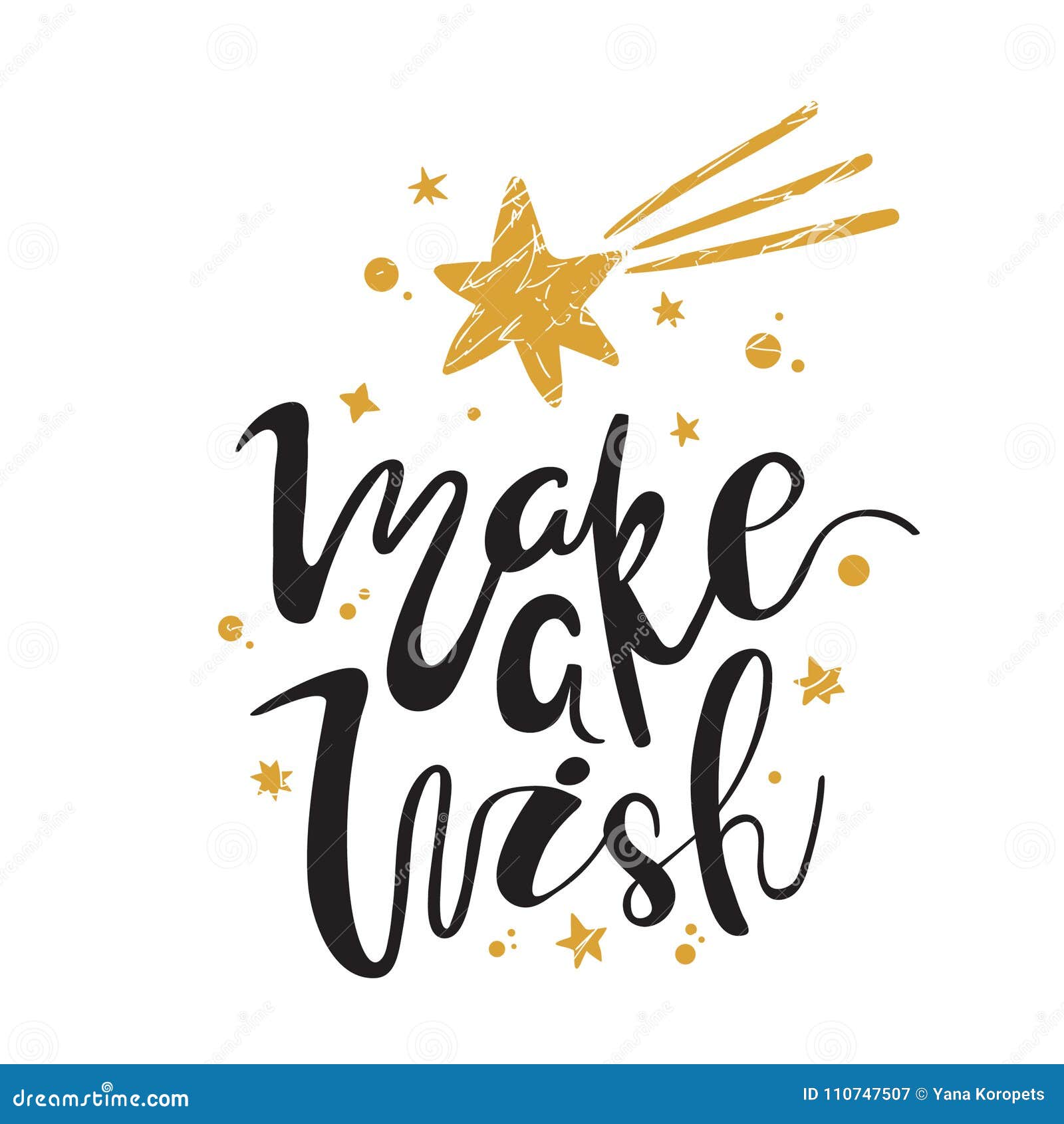 make a wish. calligraphy. handwritten brush lettering for greeting card, poster, invitation, banner. hand drawn 
