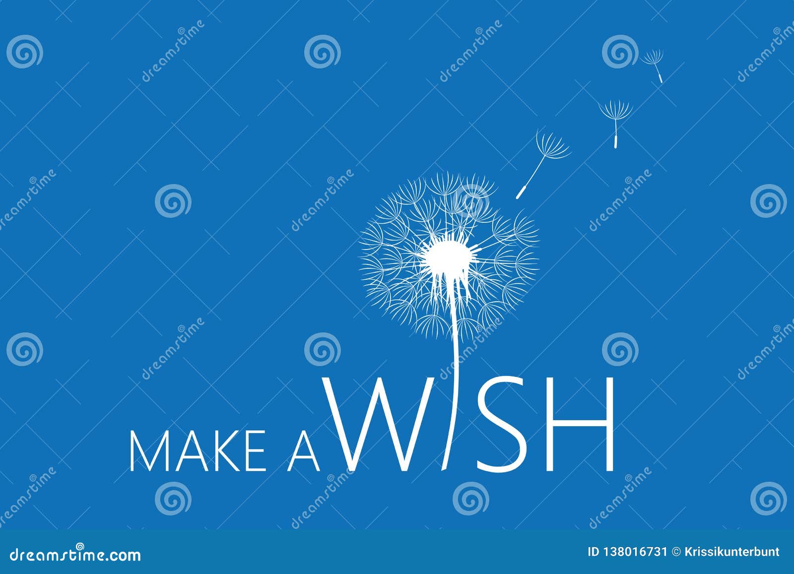 make a wish typography with dandelion