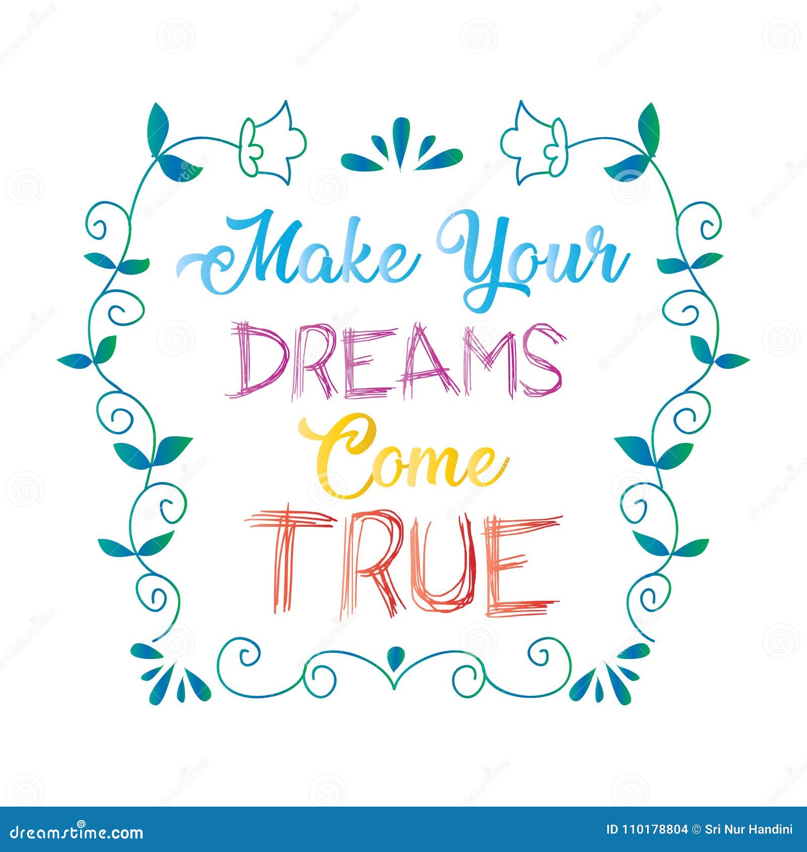 Make Your Dreams Come True. Stock Illustration Illustration of card