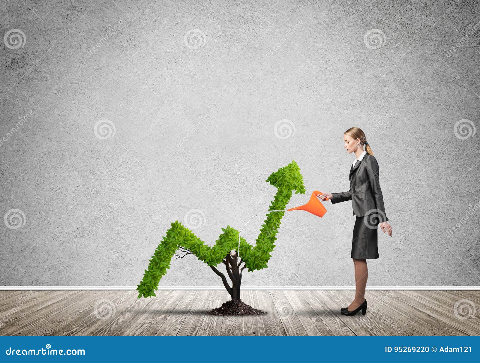 Make your money grow stock photo. Image of economy, businesswoman