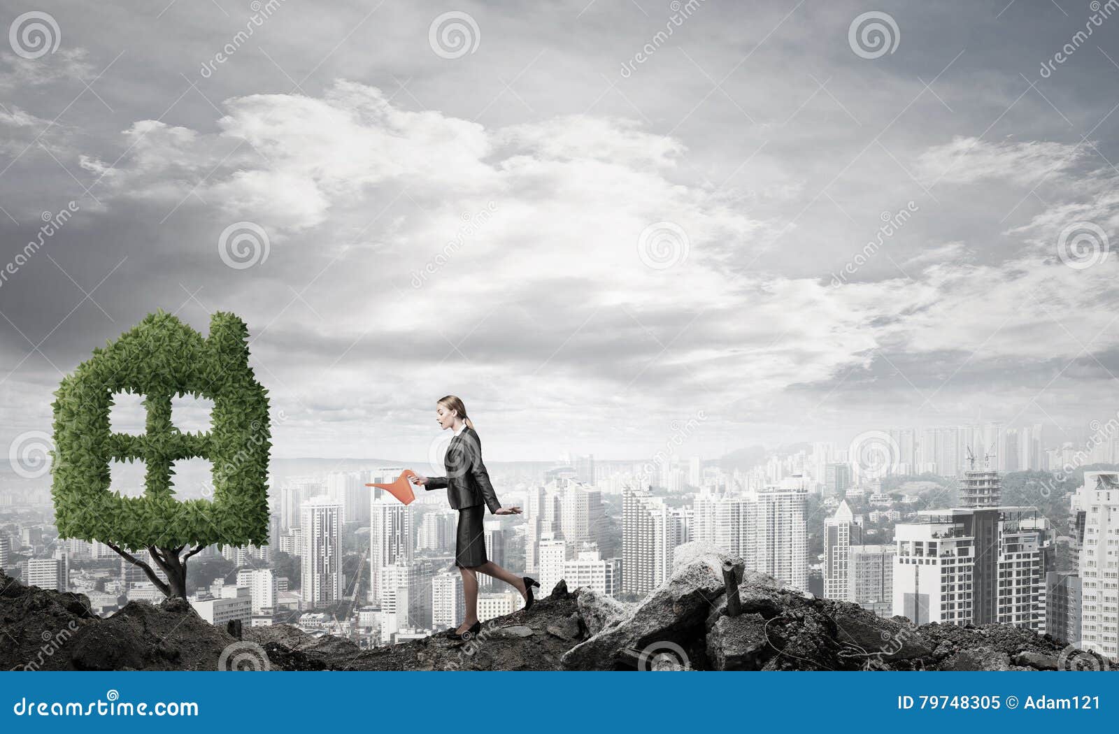 Make your money grow stock image. Image of invest, businesswoman - 79748305