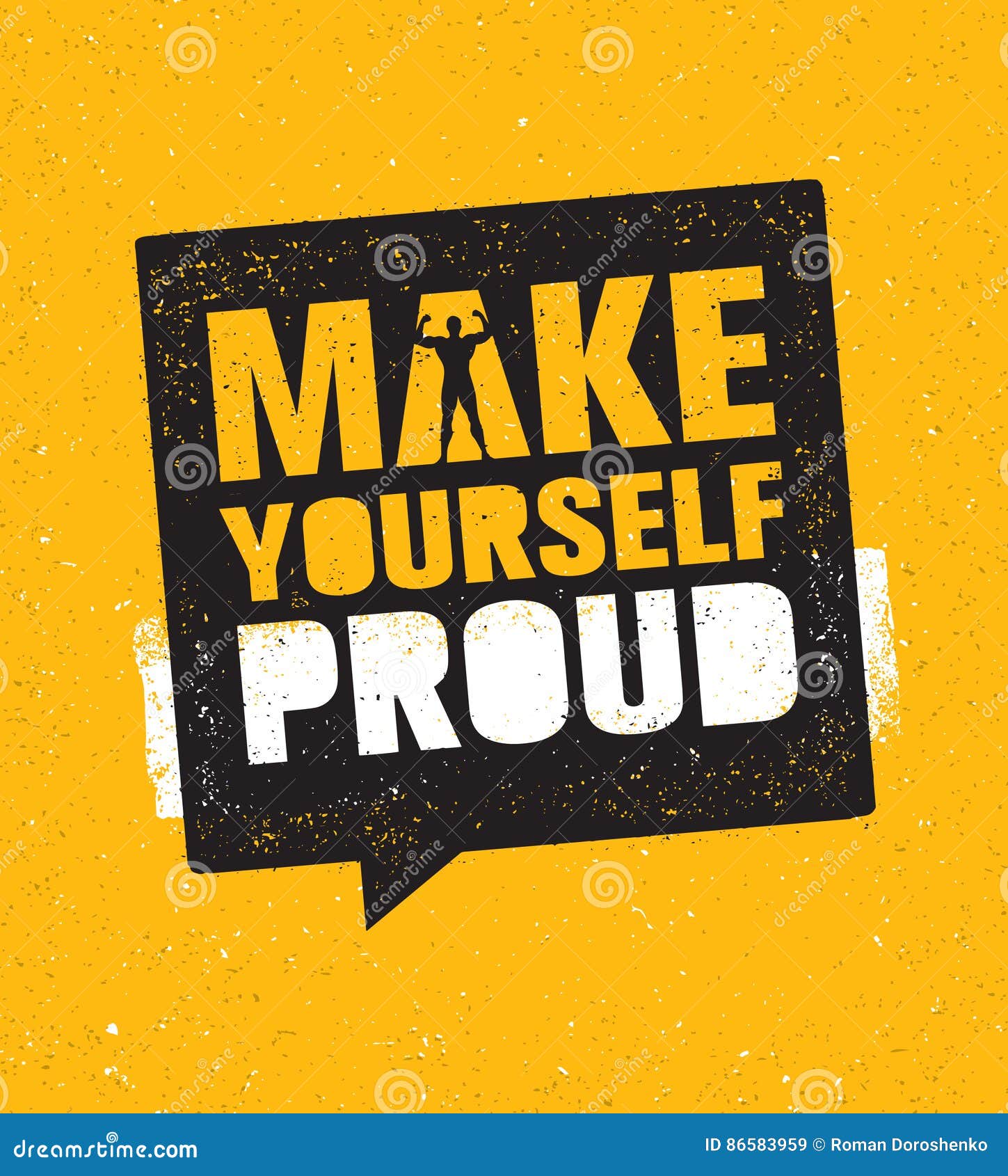 Make Yourself Proud. Workout and Fitness Gym Motivation Quote ...