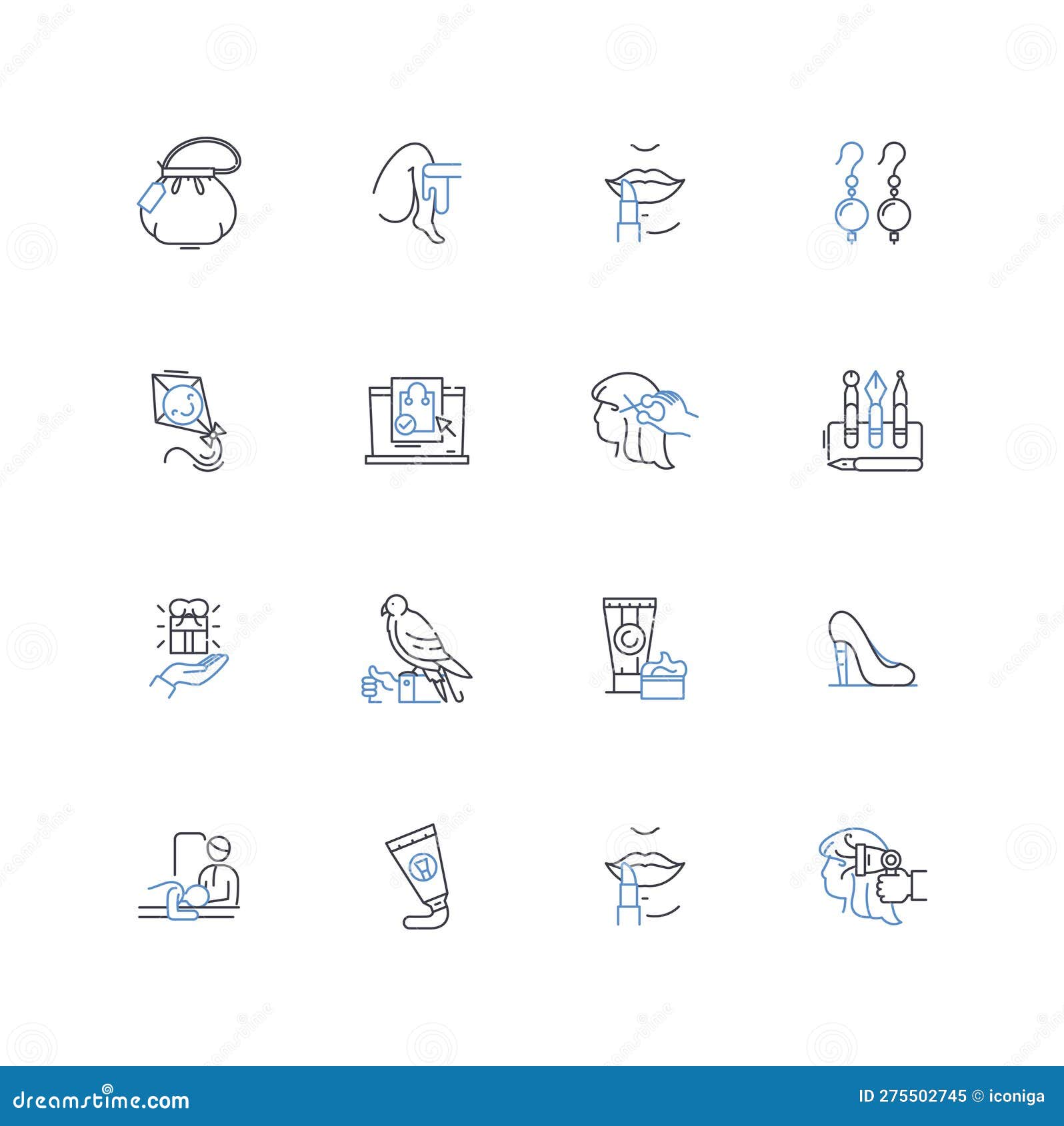 makeover studio line icons collection. glam, redefined, overhaul, revamp, refresh, transformation, rebrand  and