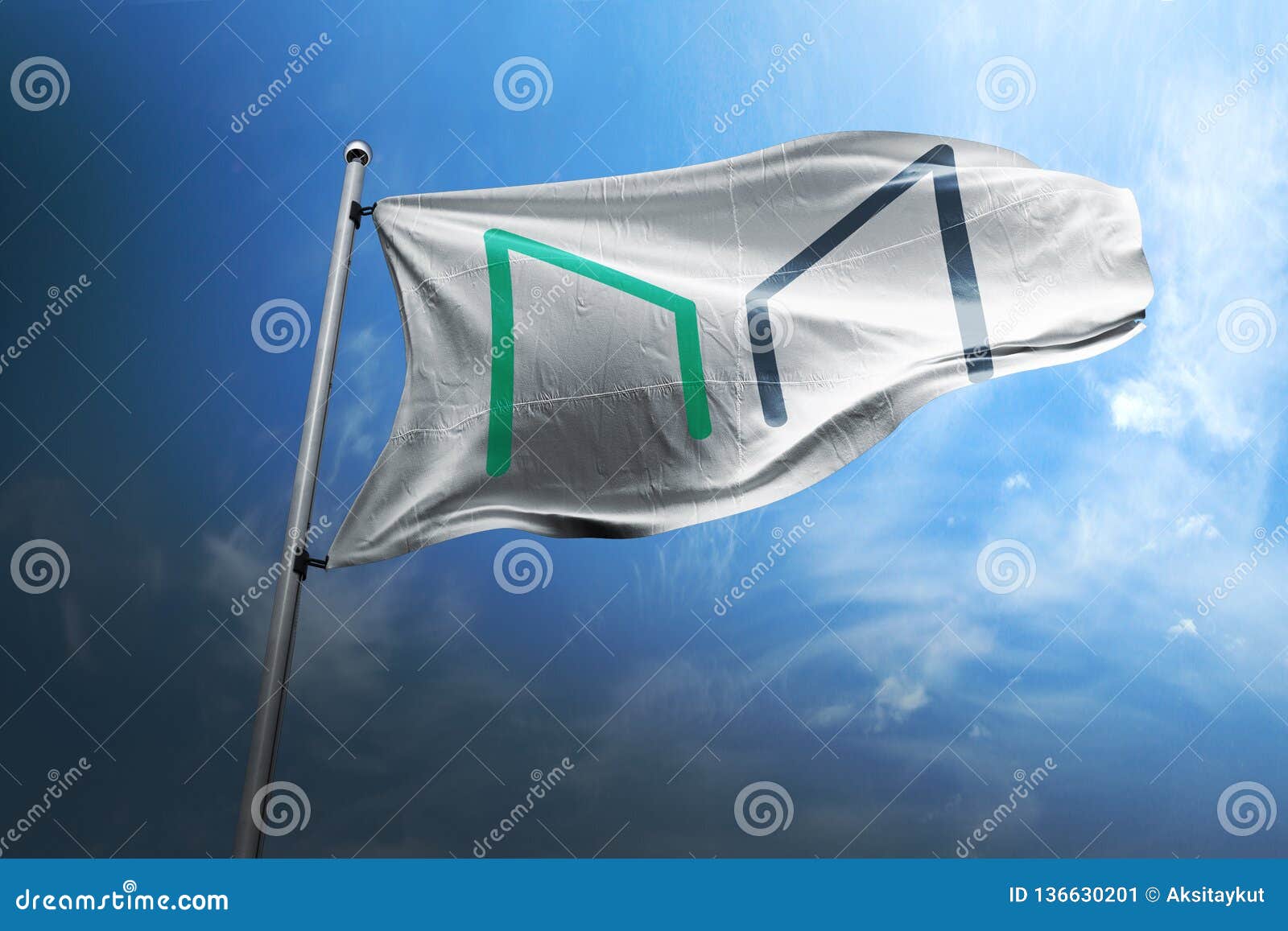 maker mkr cryptocurrency icon on flag