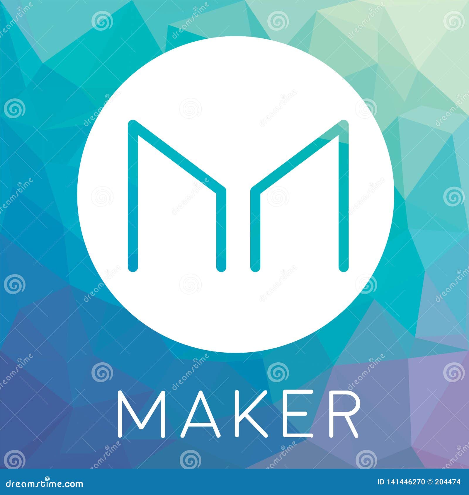 Maker MKR Decentralized Blockchain Cryptocurrency Vector ...