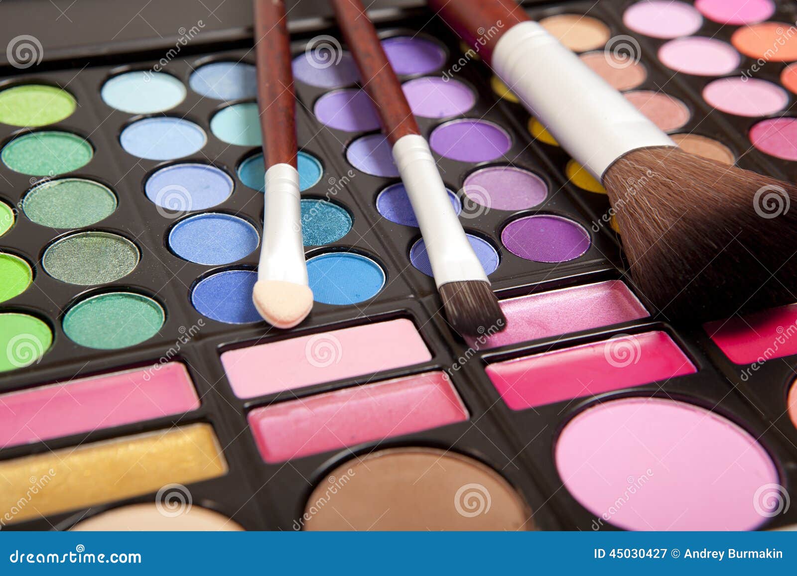 Makeup accessories stock image. Image of brushes, colorful 45030427
