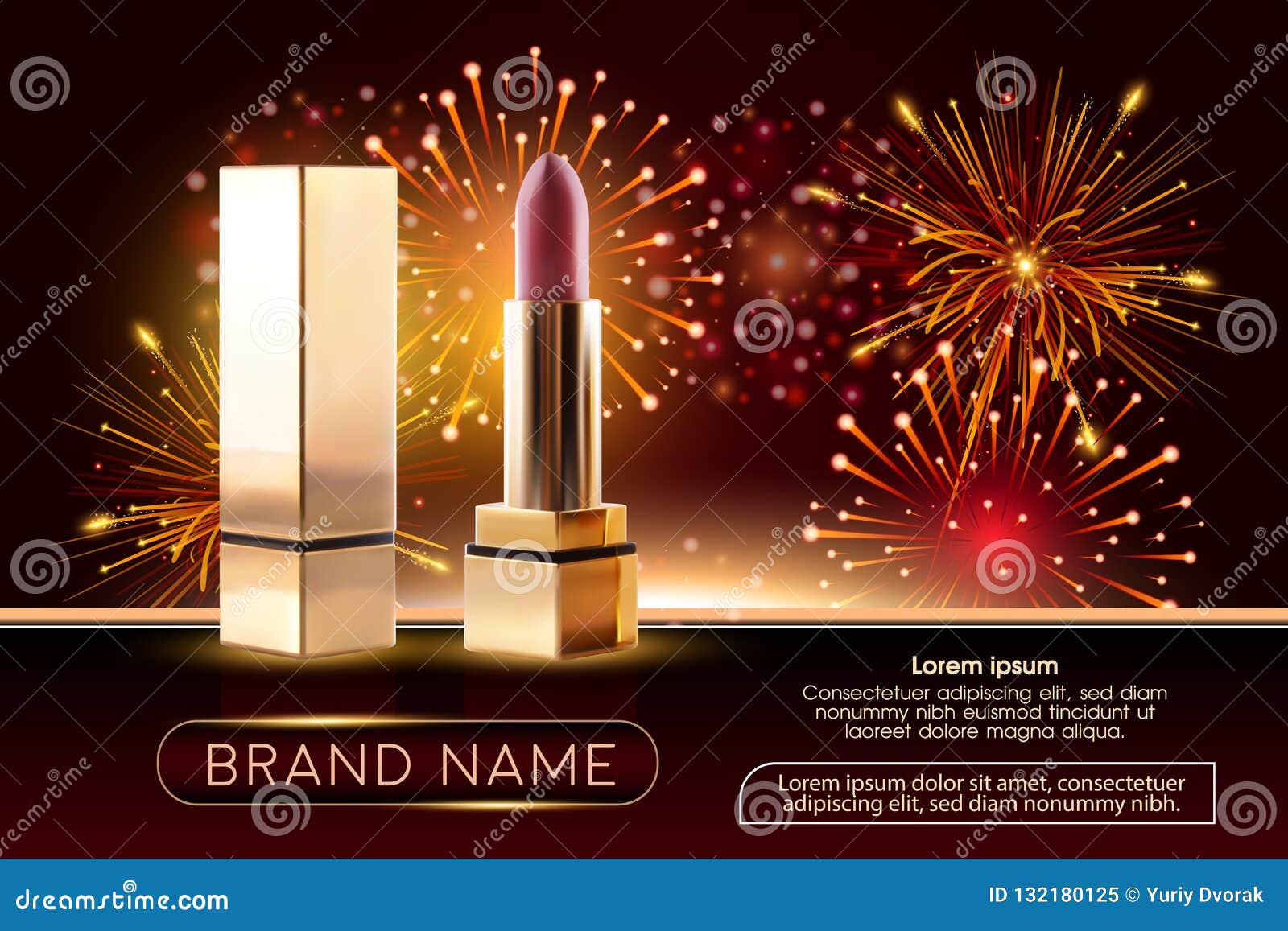 Download Makeup Ads Template Charming Red Lipstick Mockup With Sparkling Background Package Design Promotion Product Cosmetics Stock Vector Illustration Of Effect Artistic 132180125